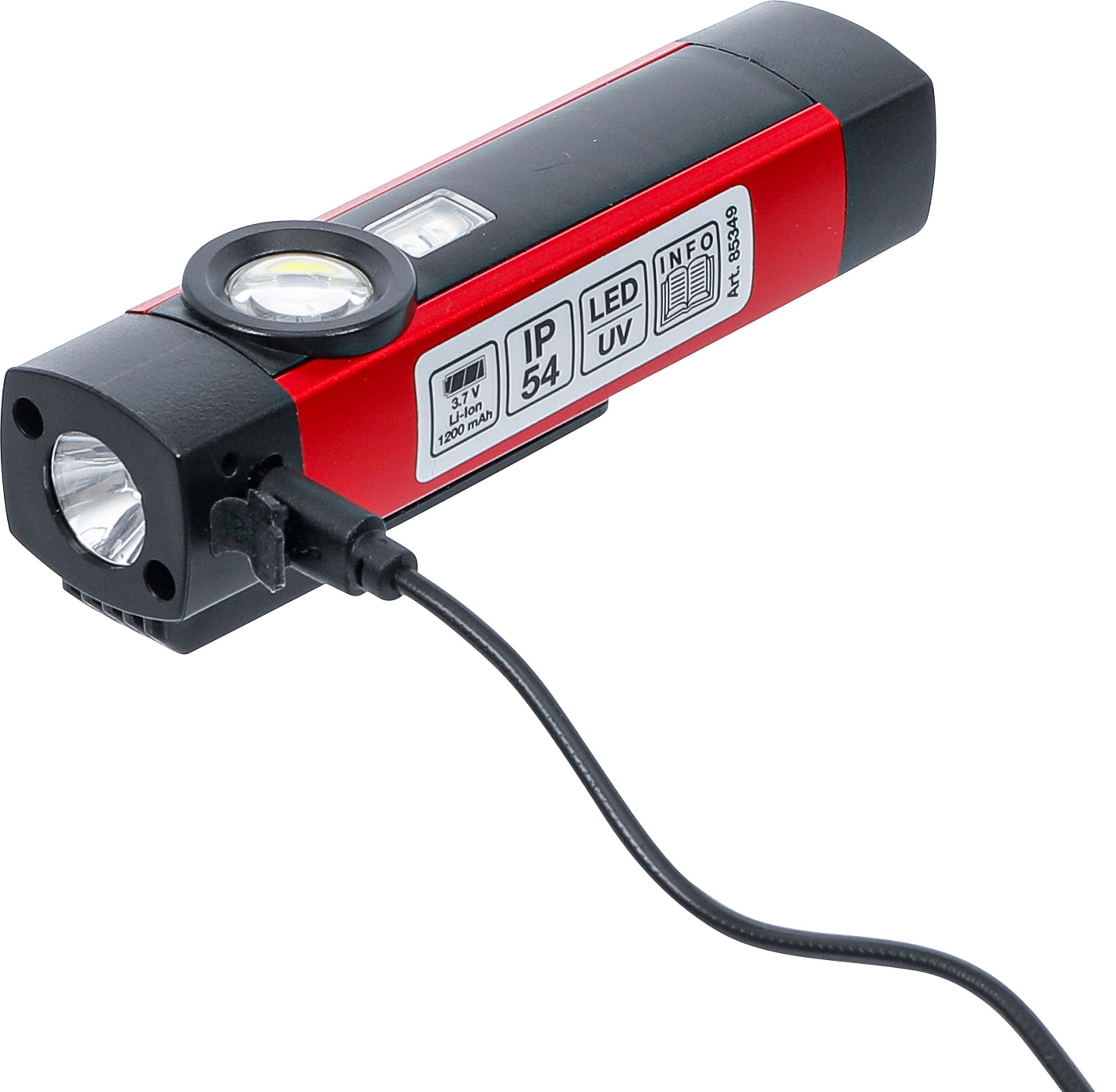 BGS technic LED Taschenlampe COB-LED / UV-Aluminium-Handleuchte, 1 W (1-St)