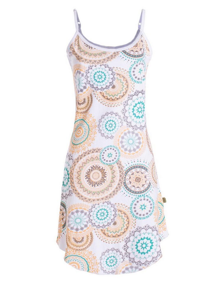 Vishes Minikleid Damen Sommer-Kleider Jersey-Kleid Mini-Kleid Spagettiträger-Kleid Goa, Guru, Hippie Style