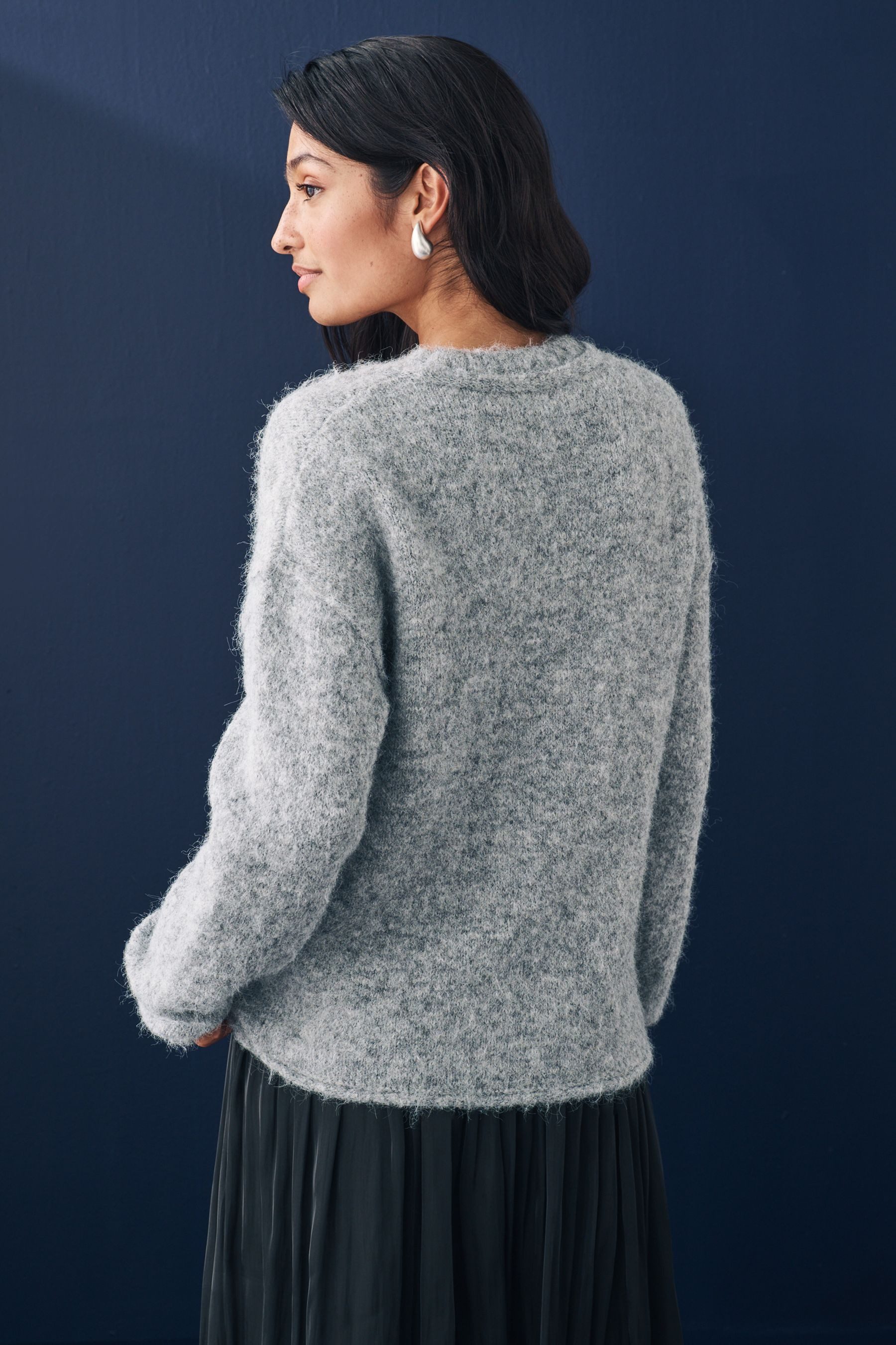 Next Rundhalspullover Weicher Strickpullover Rundhalsausschnitt Wolle günstig online kaufen