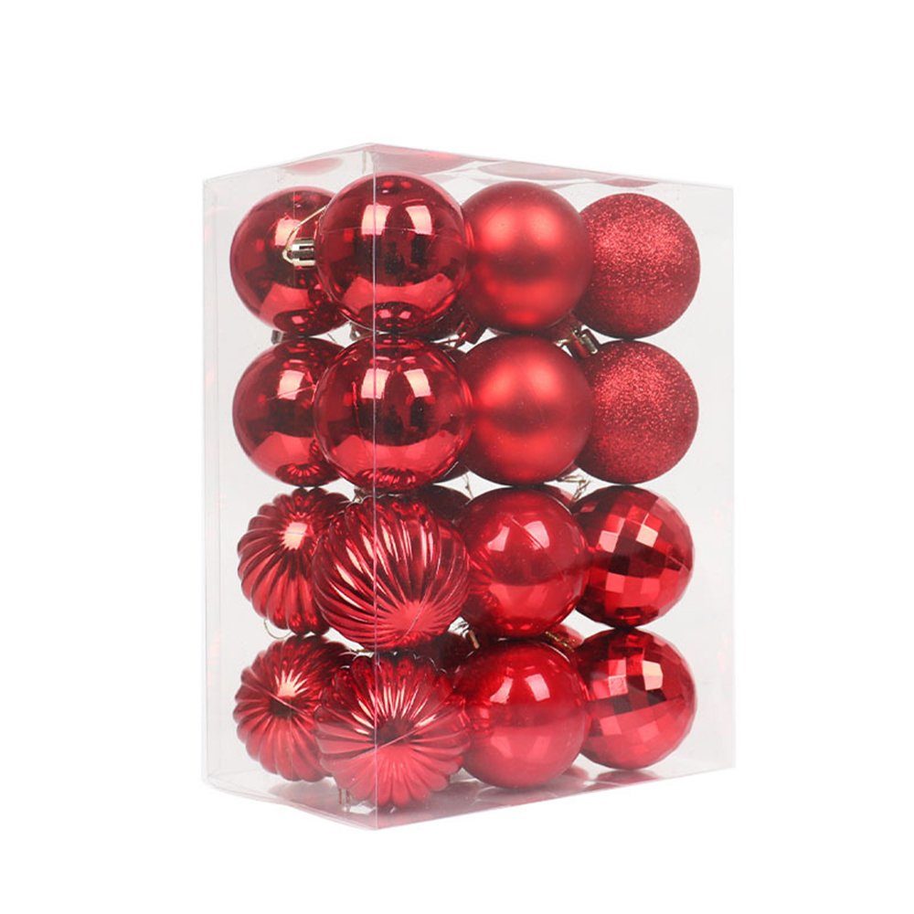 Coonoor Weihnachtsbaumkugel 24-teiliges Weihnachtskugel-Set, Weihnachtsdekoration Baumkugeln