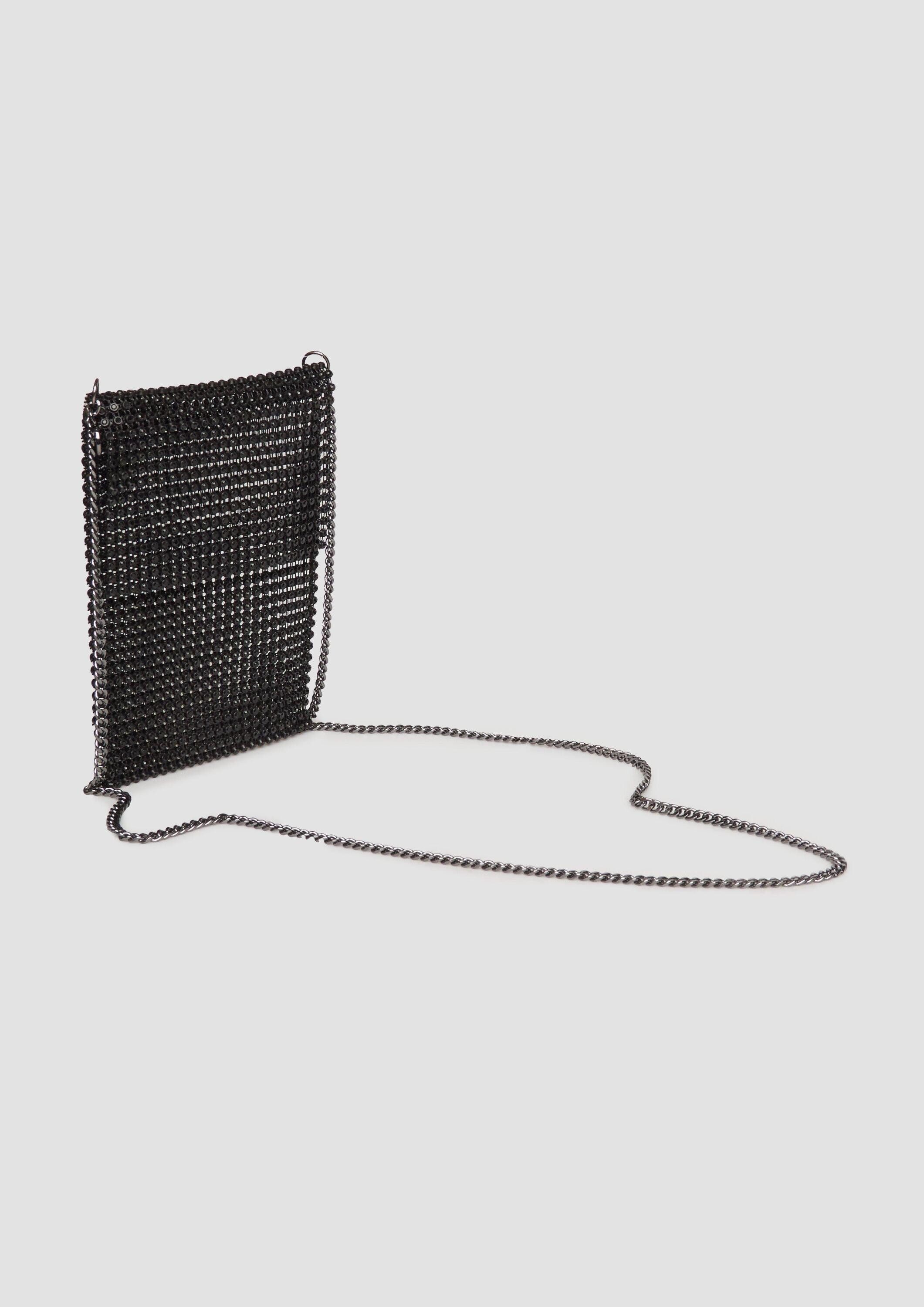 s.Oliver Handytasche Tasche, Handytasche mit Besatz aus Glassteinen und Schulterkette
