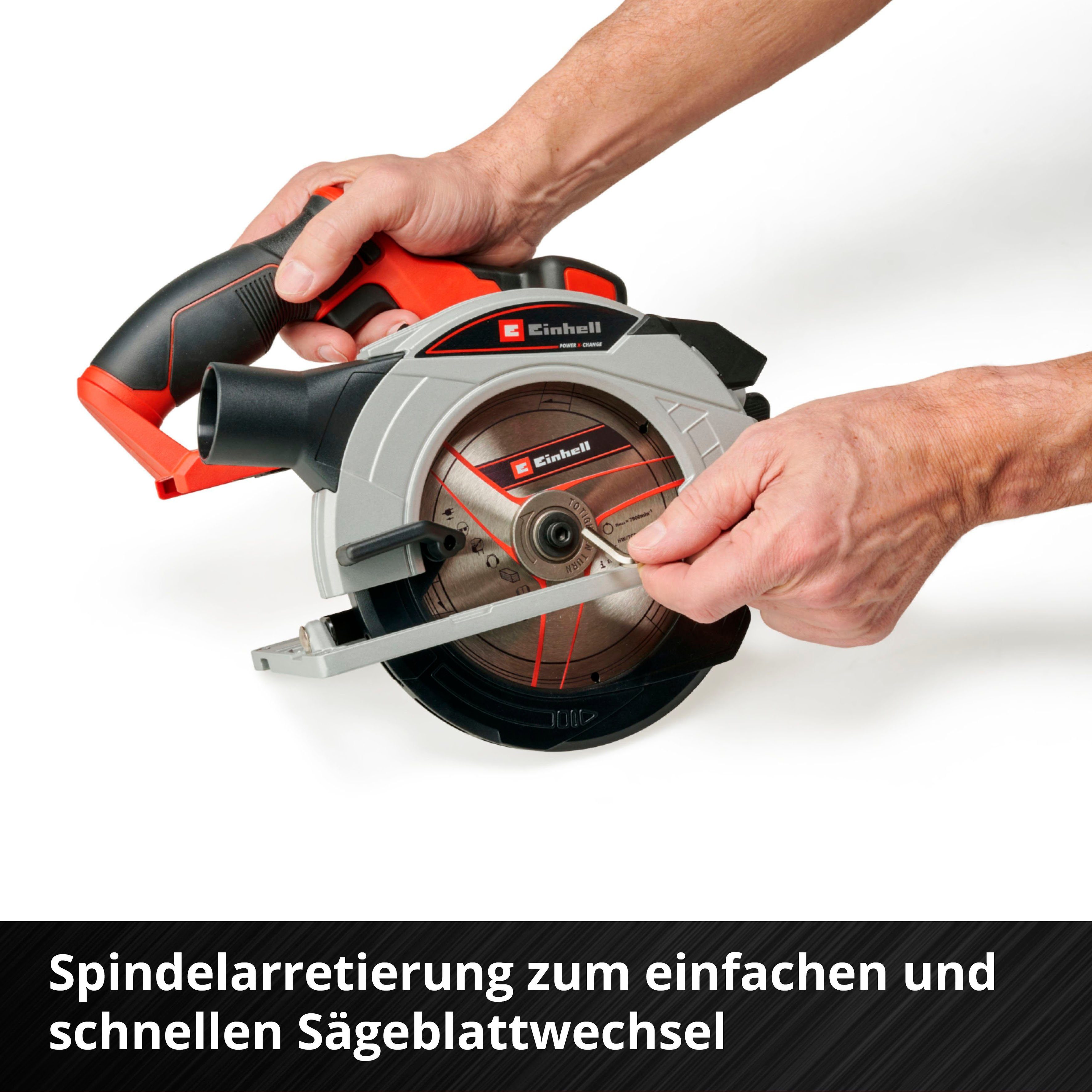Einhell Akku-Handkreissäge TE-CS 18/165-1 Li - Solo, Power X-Change, ohne Akku und Ladegerät – Bild 4 von 5