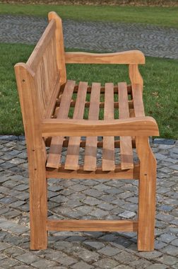 TPFGarden Gartenbank Jacky-N, Teak-Holz Sitzbank massiv Garten Bank Sprossen-Design Breite 120cm