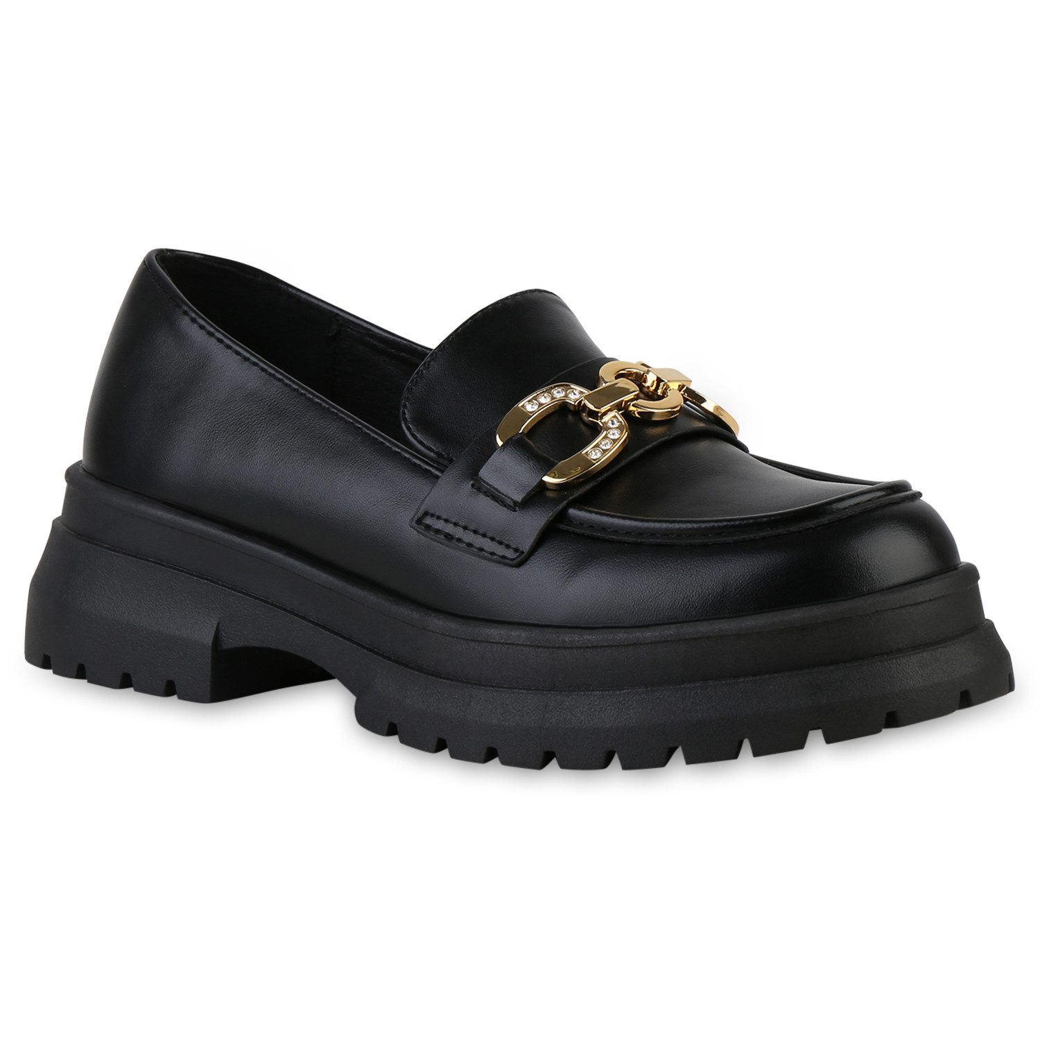 VAN HILL 841541 Outdoorschuh Damen Plateauschuhe Halbschuhe Slippers Strass günstig online kaufen