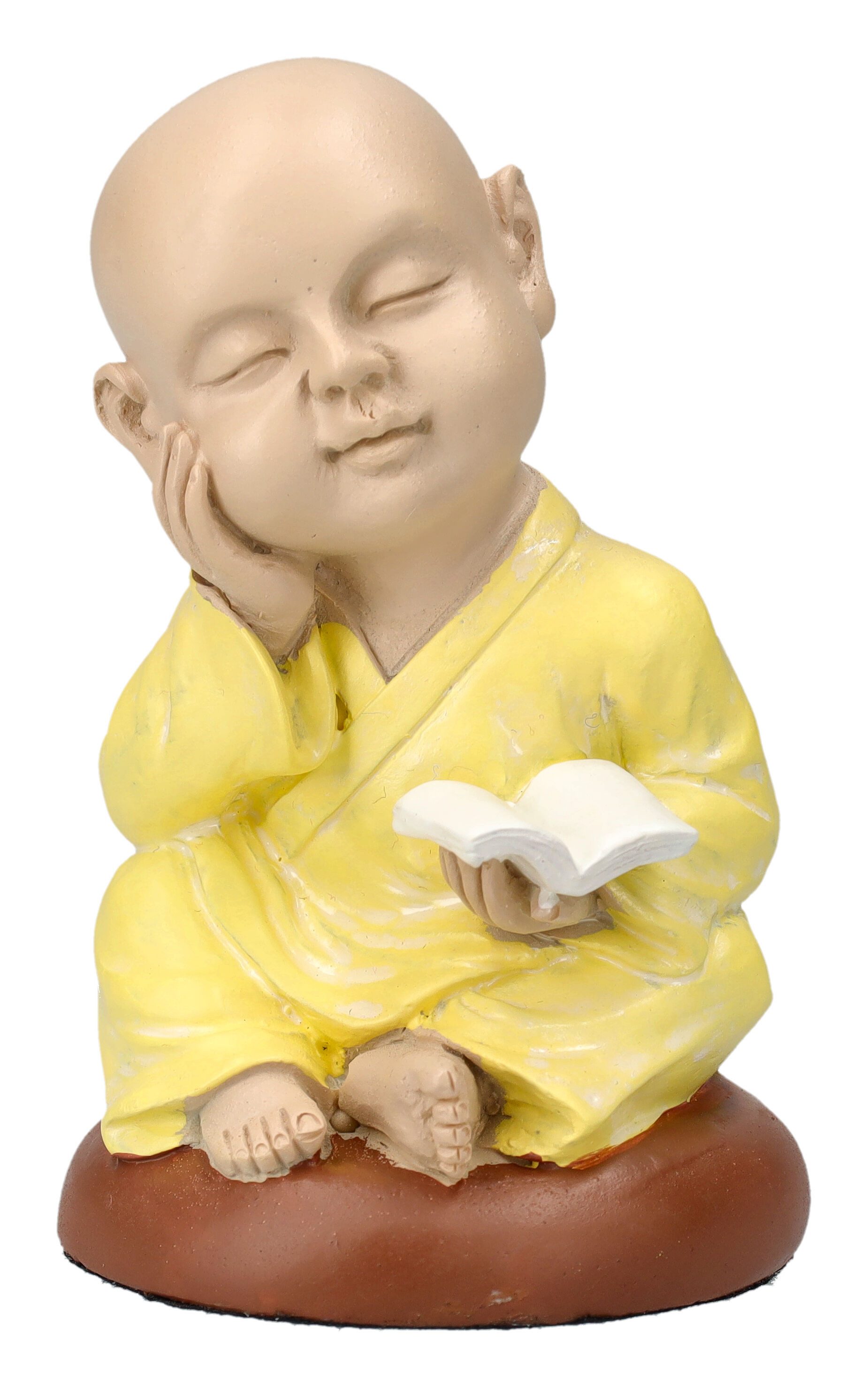 Figuren Shop GmbH Dekofigur Buddha Mönch Figur - Nachdenklich - Mythologie Buddhismus Dekofigur