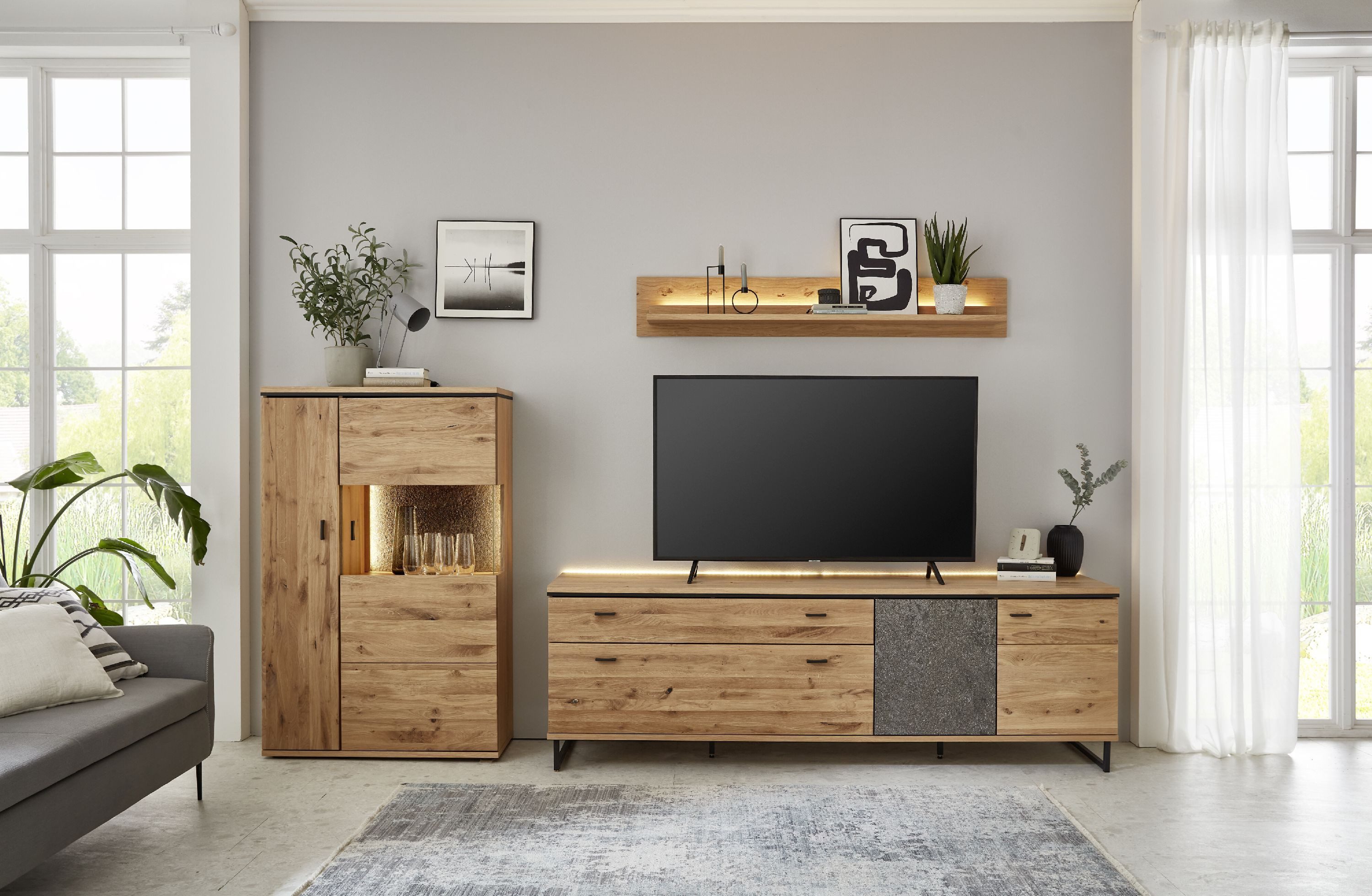 HARPER Wohnwand Wohnwand HARPER IPPY BHT 310x180x50 cm braun Anbauwand