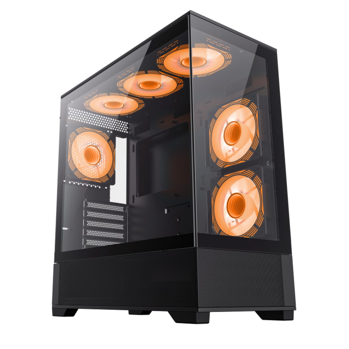 GAMEMAX Gaming-Gehäuse VISTA AB, Mid Tower, ohne Netzteil, E-ATX, (1x USB 3.0, 1x USB2.1, 1x Type-C Gen1 USB/Combo Audio), 2 Seiten gehärtetes Glas