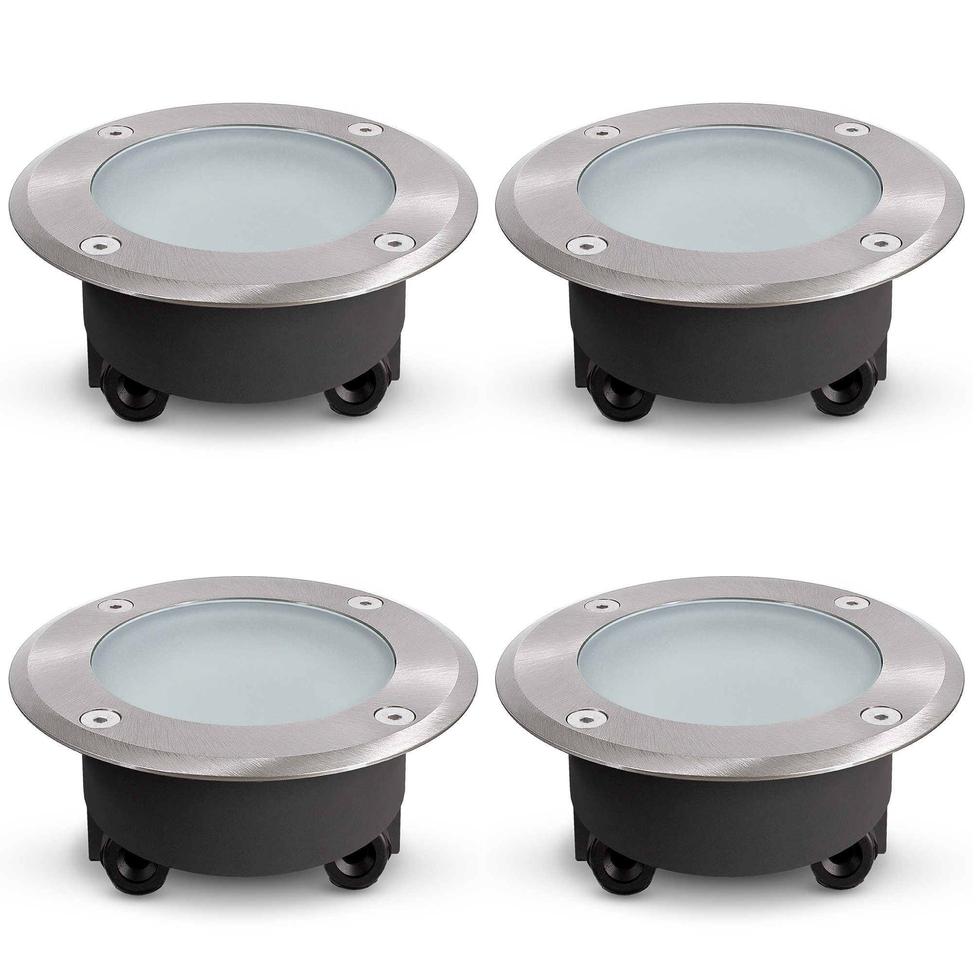 SSC-LUXon LED Gartenstrahler Bodeneinbaustrahler VISKOS rund Optik Edelstahl gebuerstet, IP67 GX53