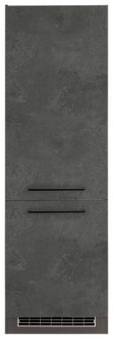 HELD MÖBEL Kühlumbauschrank Tulsa 60 cm breit, 200 cm hoch, 2 Türen, schwarzer Metallgriff, MDF Front