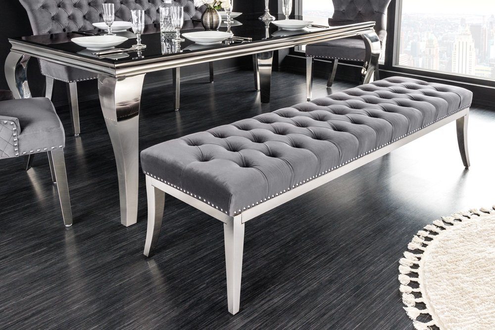 riess-ambiente Sitzbank CASTLE DELUXE 165cm grau / silber (Einzelartikel, 1 günstig online kaufen