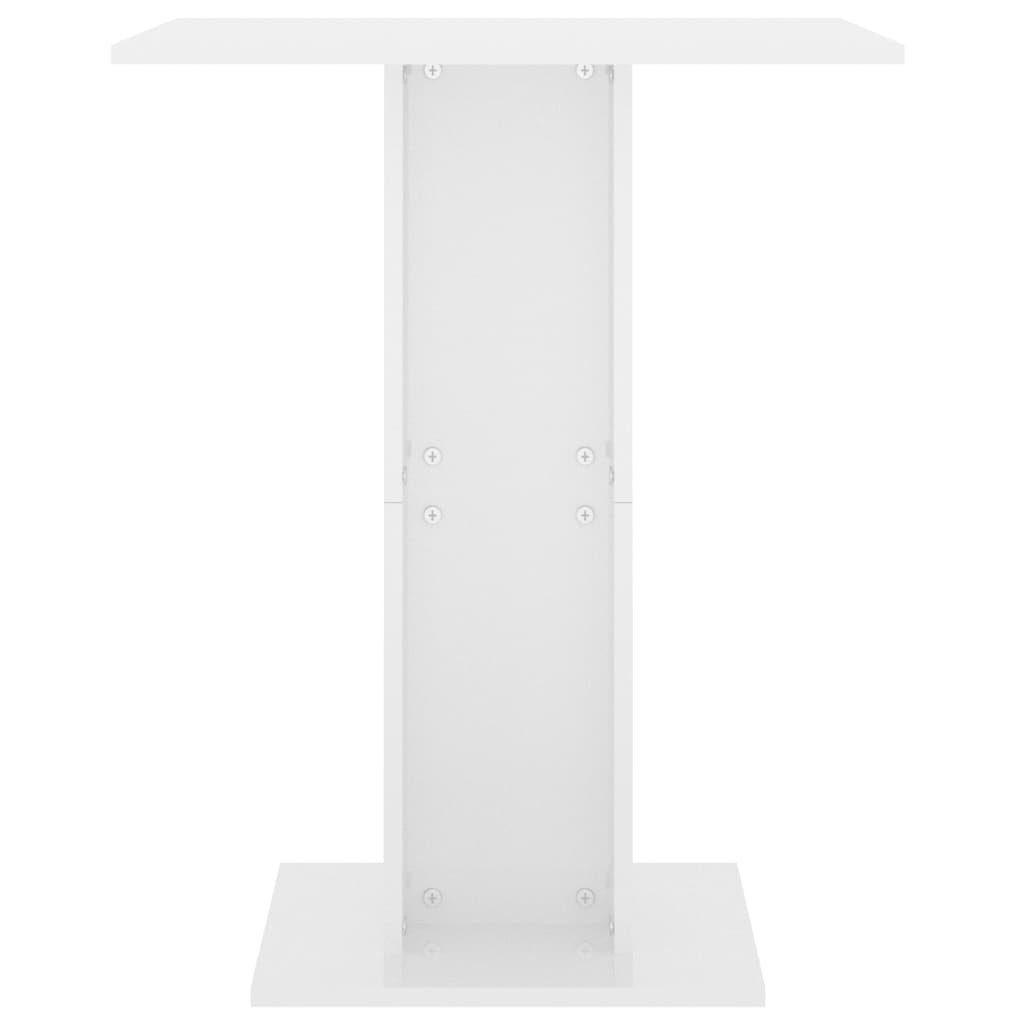 vidaXL Hochglanz-Weiß Bistrotisch Holzwerkstoff (1-St) | Hochglanz-Weiß Esstisch Hochglanz-Weiß cm 60x60x75
