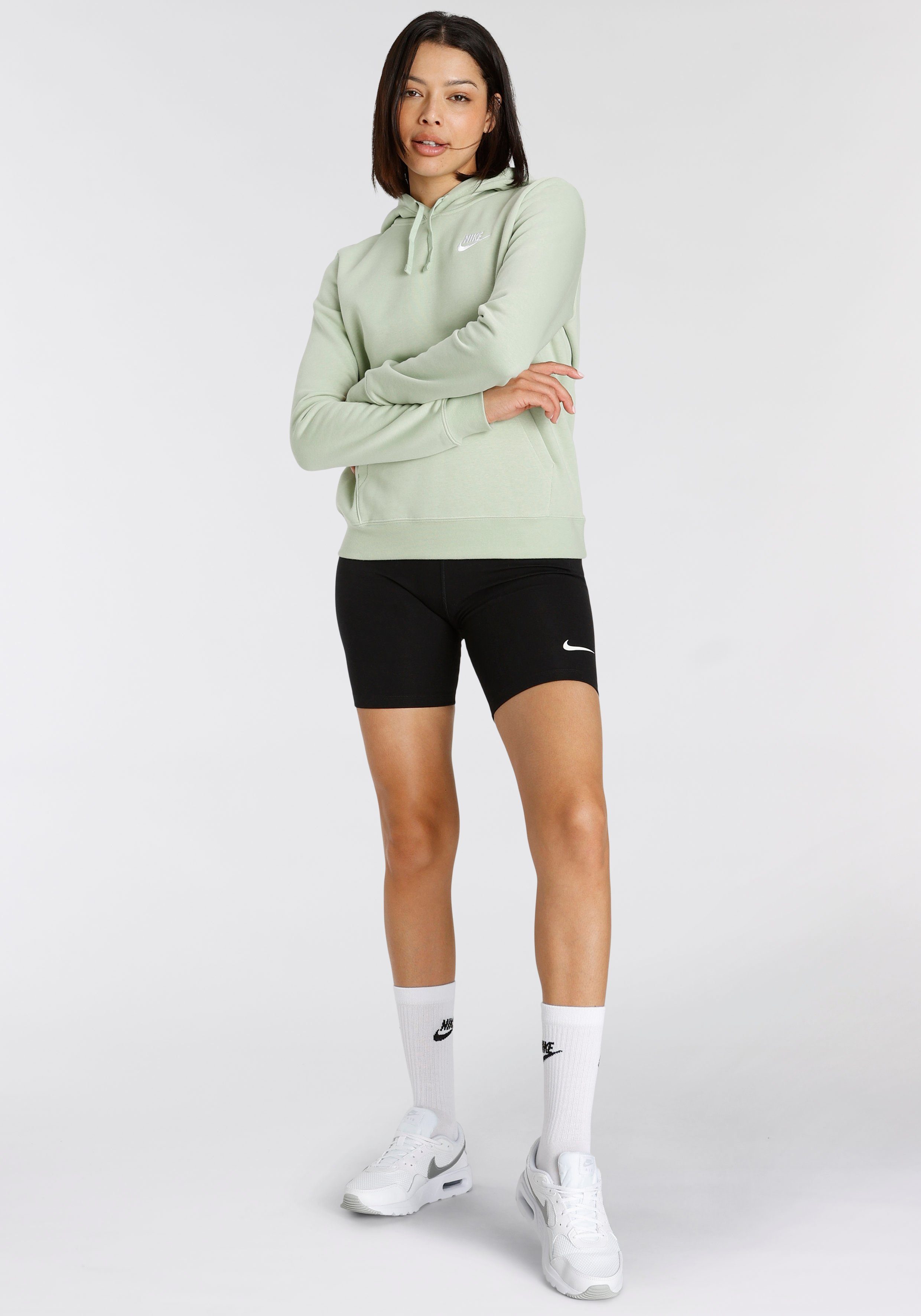Nike Sportswear Kapuzensweatshirt CLUB FLEECE WOMEN'S PULLOVER HOODIE HONEYDEW/WHITE