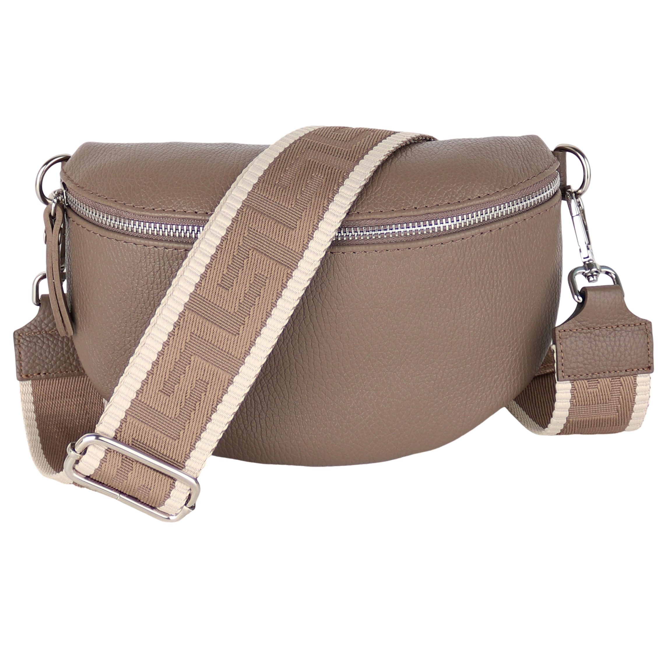 Bauchtasche Damen, Echtleder, Leder, Made in Italy, Umhängetasche, Brusttasche
