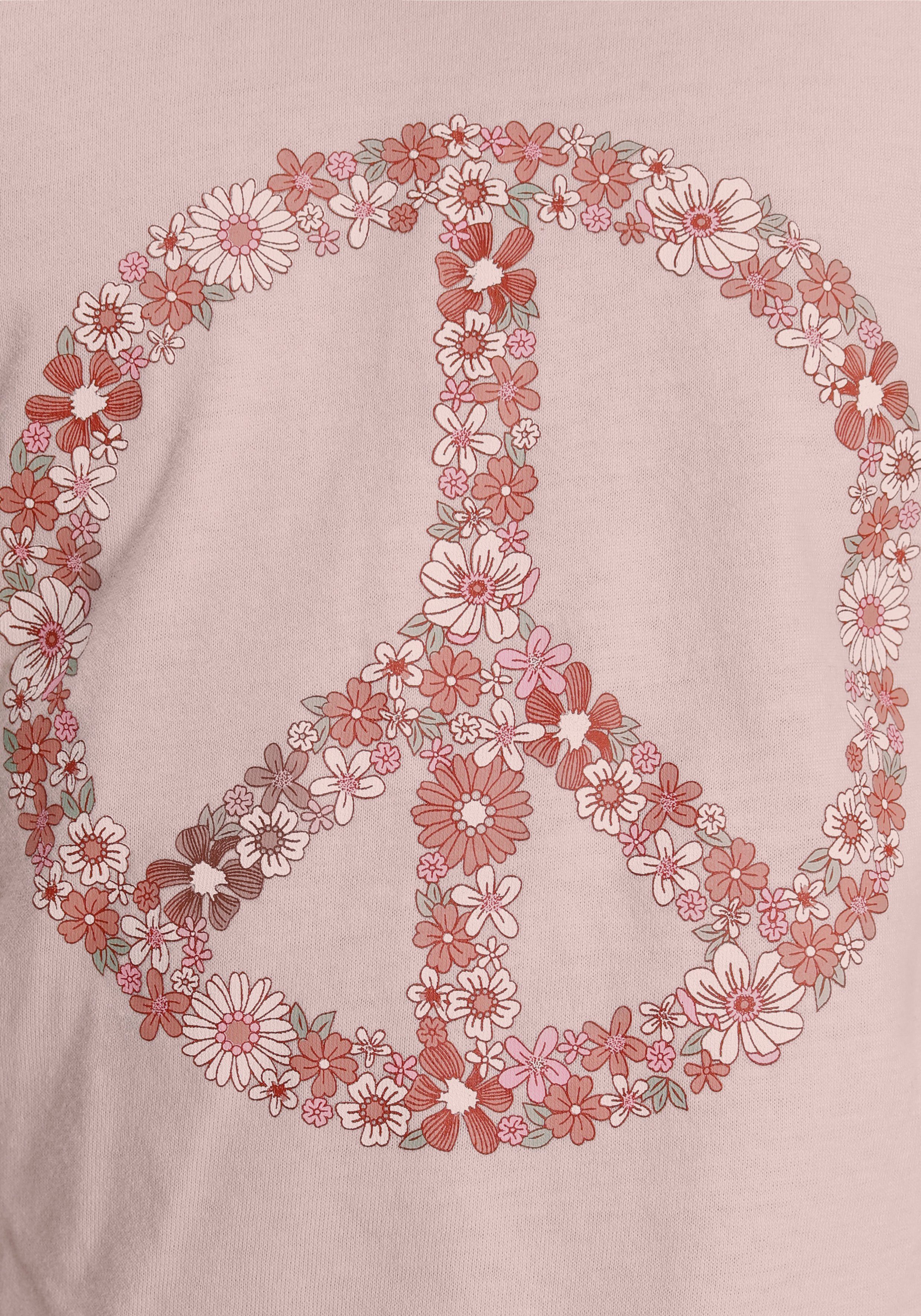 KIDSWORLD Langarmshirt Peace Langarm, Basic-Passform, mit Statements/Sprüchen