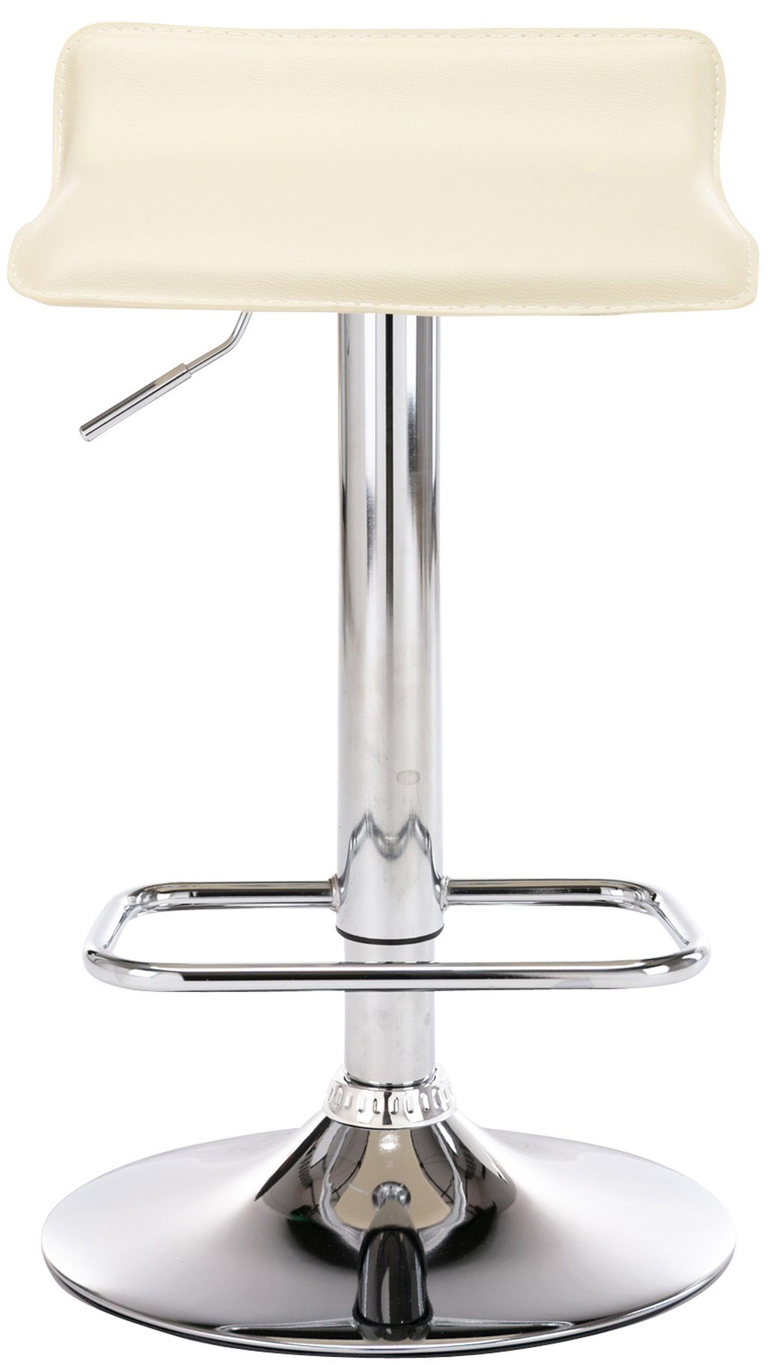 Küche), 360° - höhenverstellbar Hocker - chromfarbener (mit Stahl Theke Creme drehbar TPFLiving Dynasty - für - Barhocker & Fußstütze Kunstleder Sitzfläche: Barstuhl