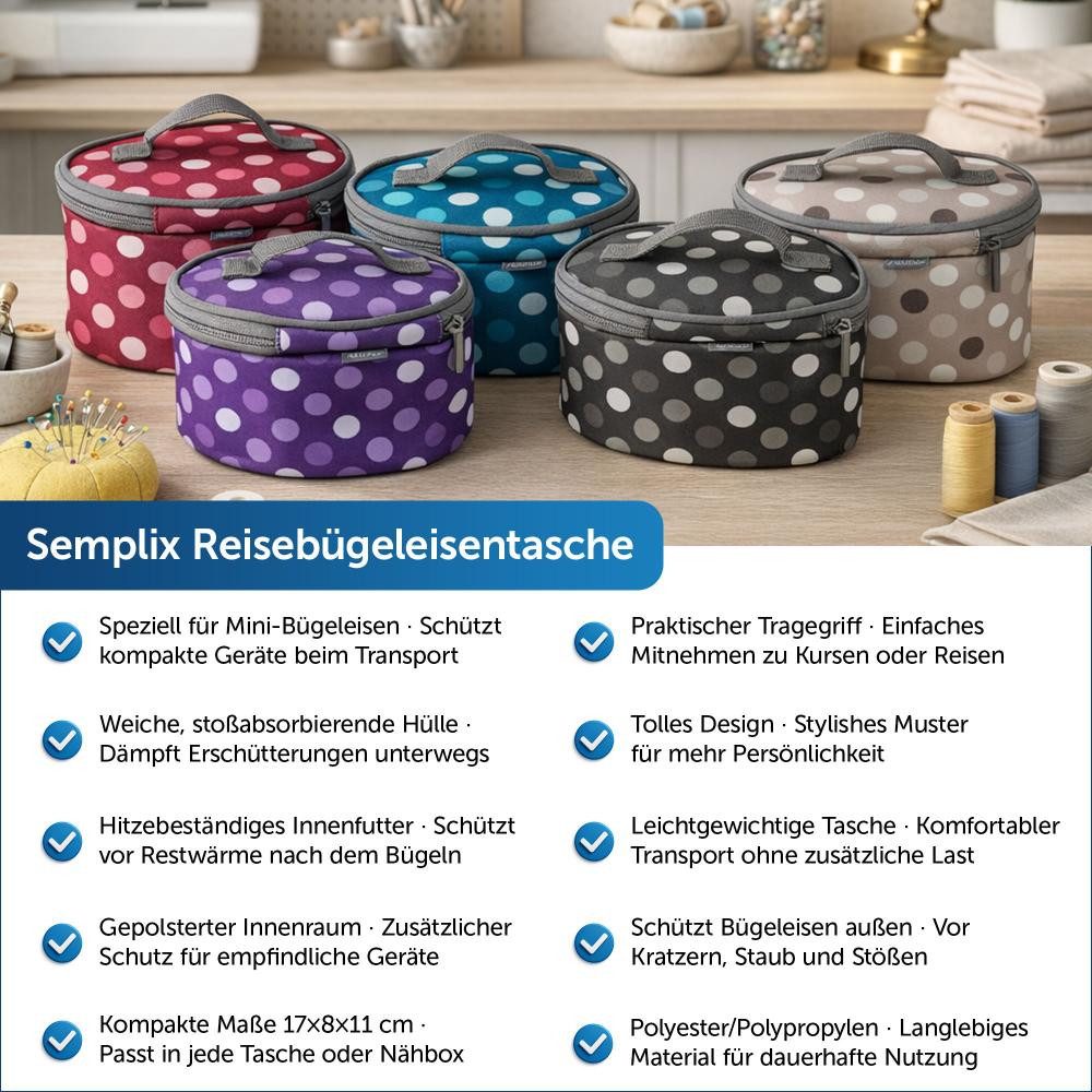 Semplix Dampfbügeleisen - Prym Mini Dampfbügeleisen–Bügelunterlage-Tasche, 1800 W
