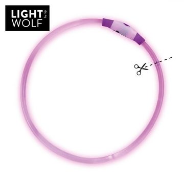riijk Leuchthalsband LED Hundehalsband, Kunststoff, individuell einfach mit der Schere in der Länge anpassbar