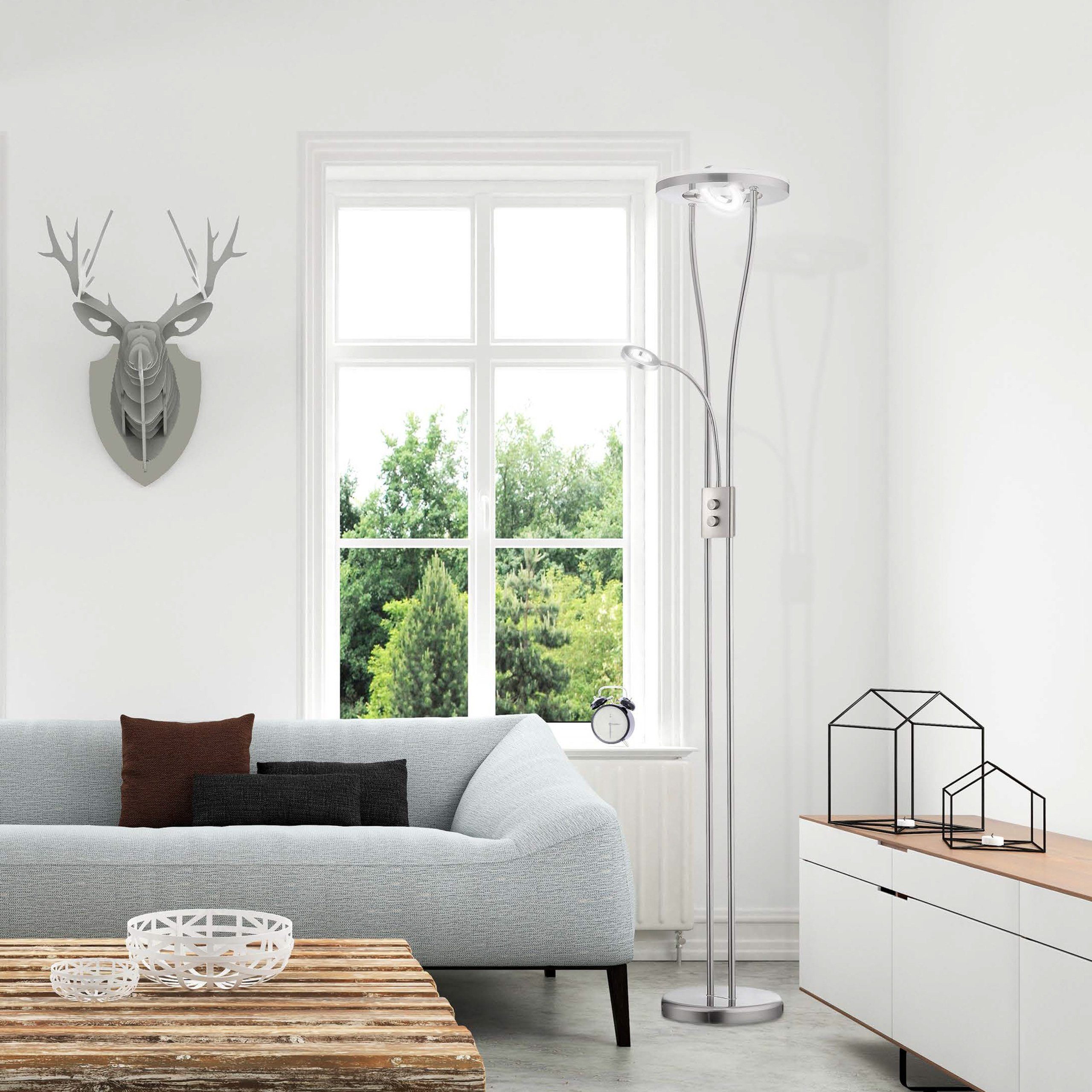 SellTec Stehlampe LED Deckenfluter HELIA rund, dimmbar über Touchdimmer, Dr günstig online kaufen