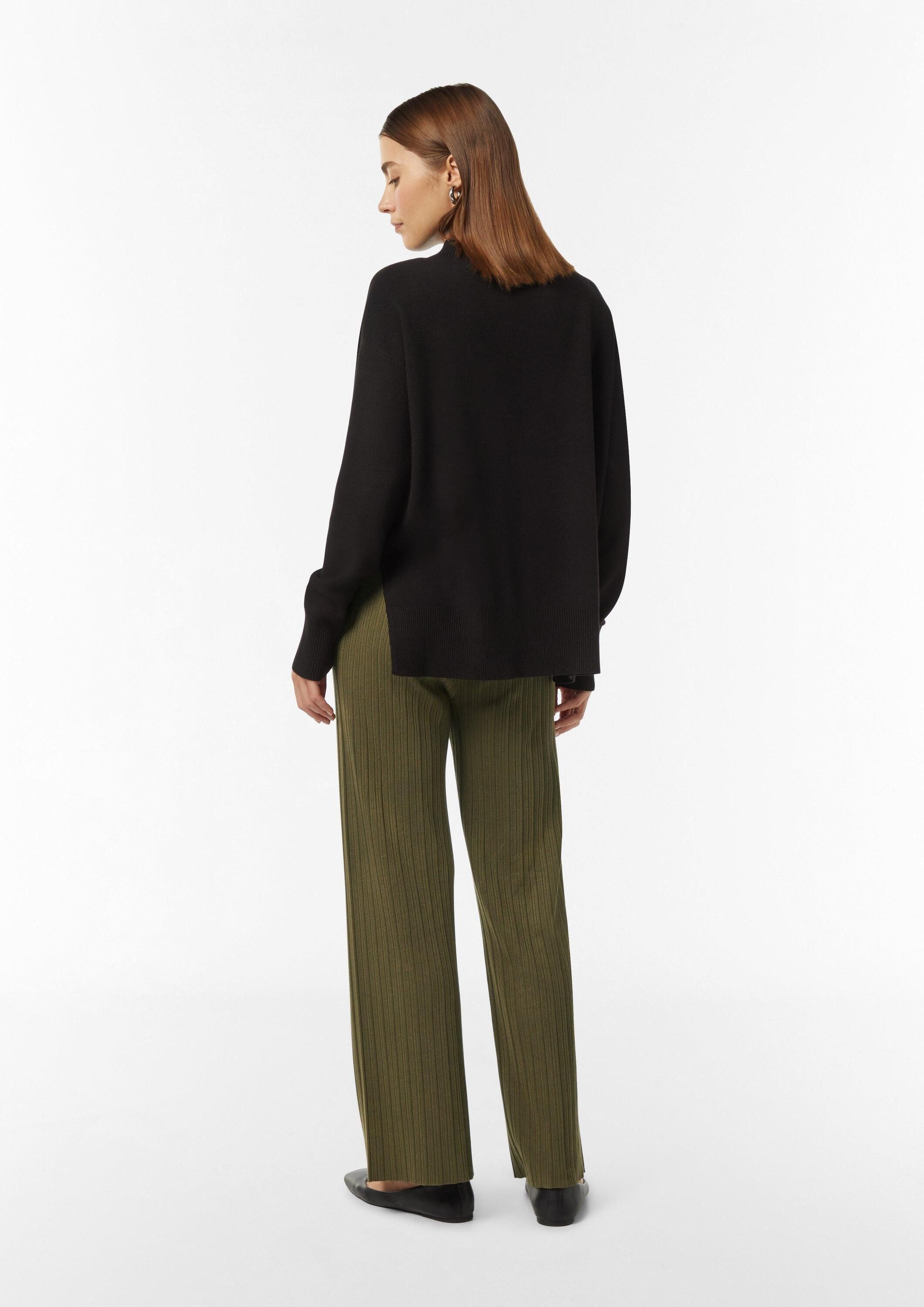 comma Chinos Hose Strickhose mit Rippstruktur