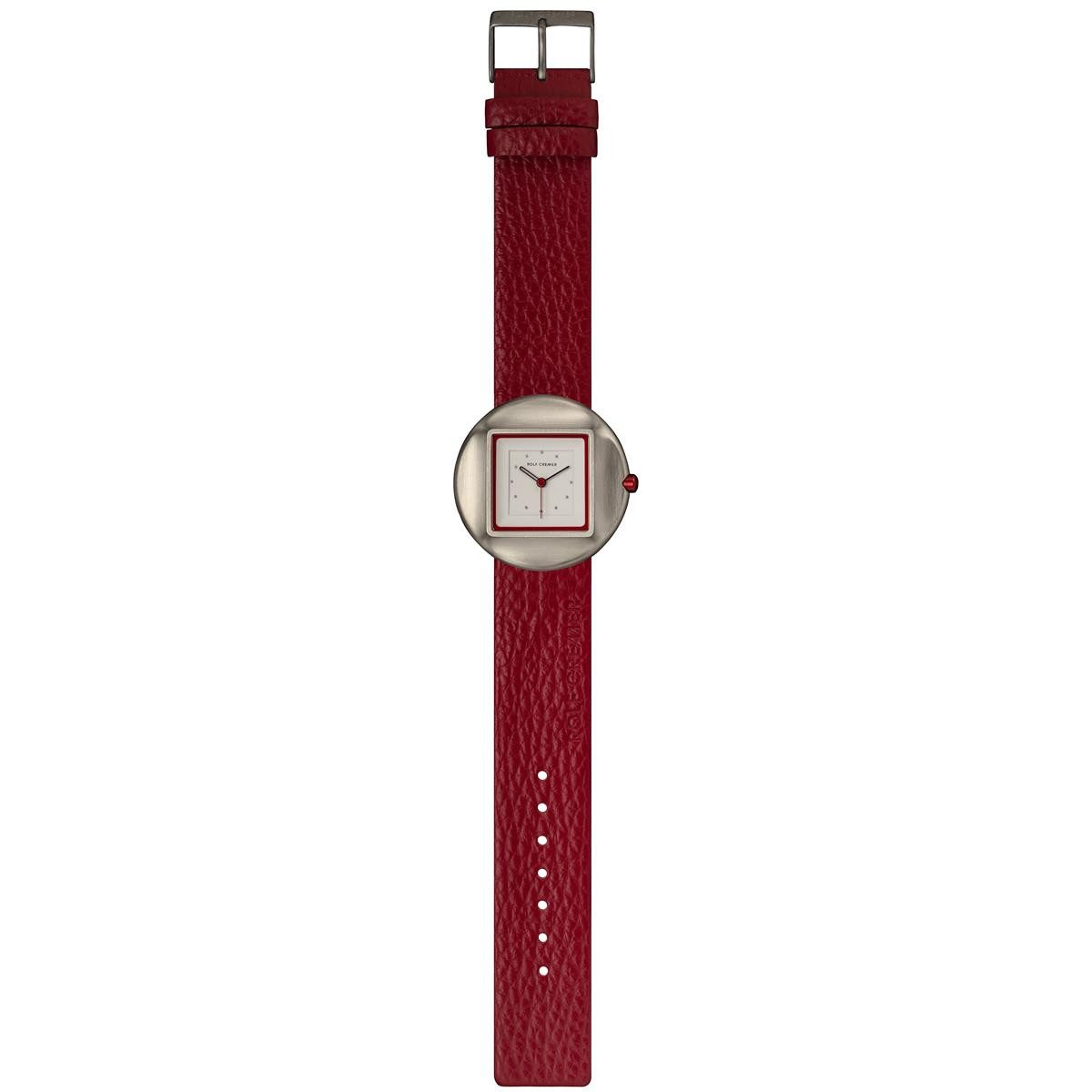 Rolf Cremer Quarzuhr Rolf Cremer Morph Unisexuhr 509002 Rot, Silber Leder, (1-tlg)