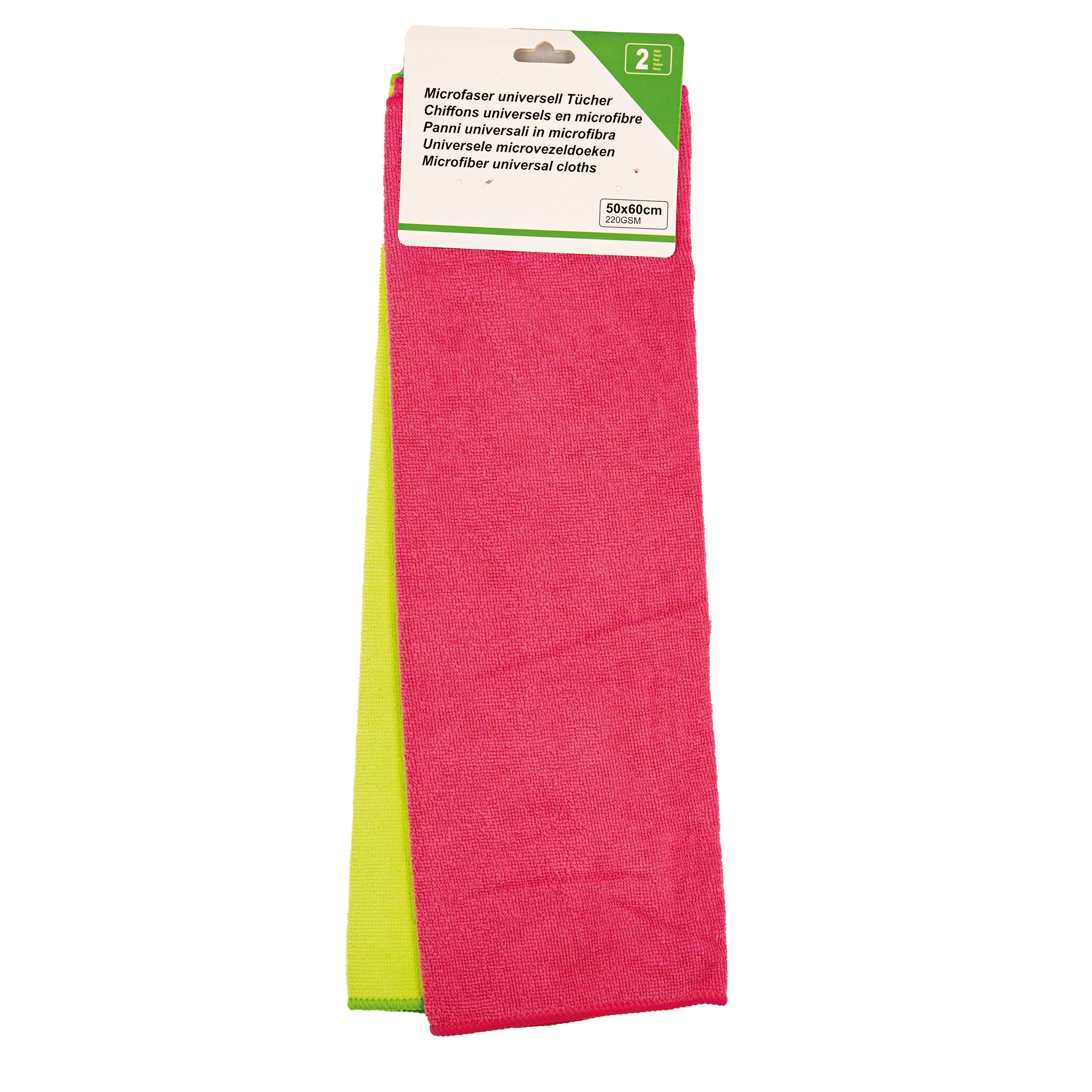 HH-Haushalt Auto 2er Set Microfasertücher 220 GSM, 50 x 60 cm, Farblich sortiert Pflegetuch (50x60 cm, SoftTouch – Sanfte Reinigung für Fahrzeugpflege mit optimaler Saugkraft, Mikrofaser entfernt Schmutz schnell & einfach, Autoreinigung, Auto Trockentuch, Autopflege, Abledern)