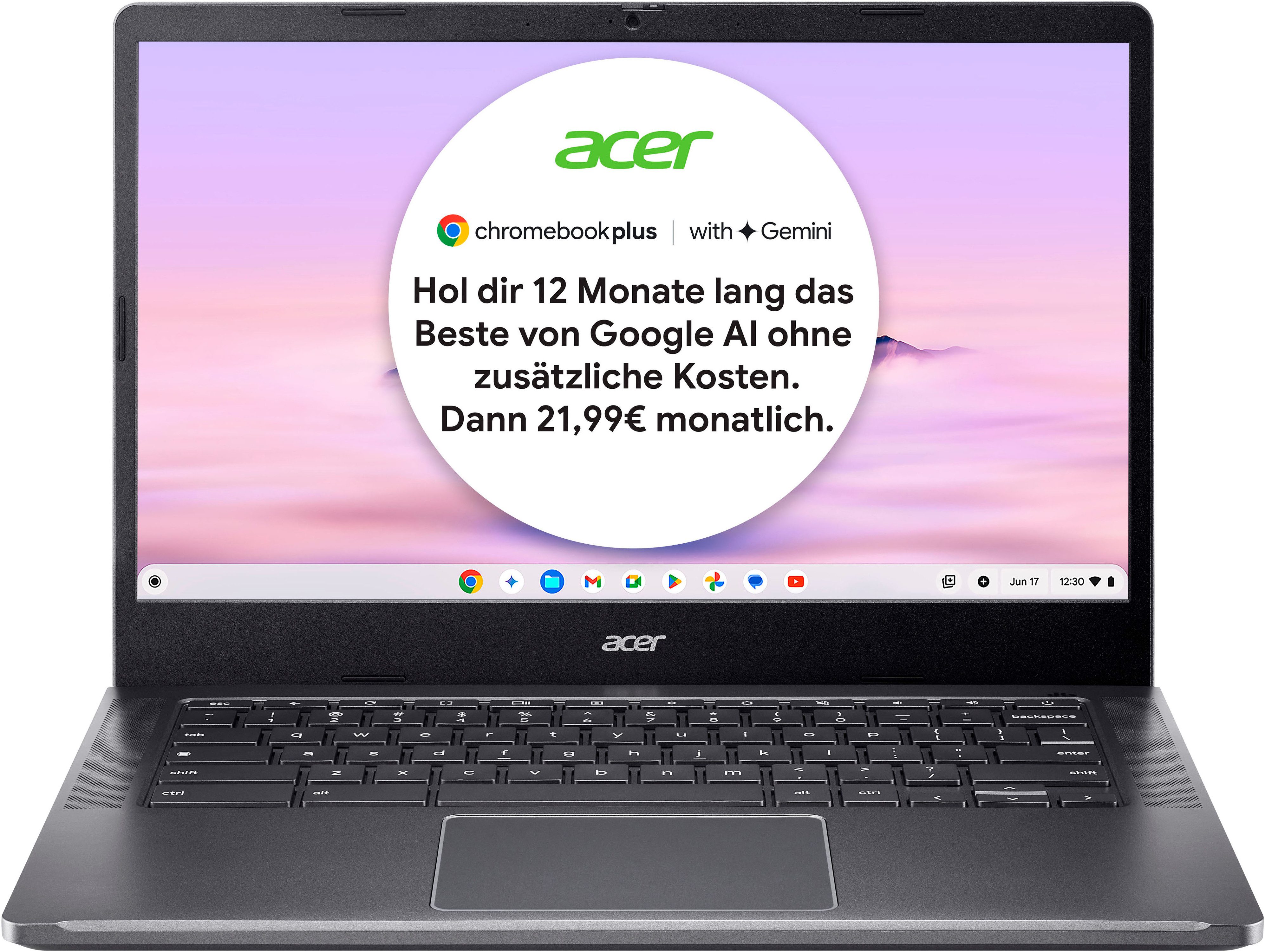 Acer Chromebook Plus 514 (CB514-4H-364N) Chromebook (35,56 cm/14 Zoll, Intel Core i3 N305, UHD Graphics, 8 GB, 256 GB SSD, ChromeOS)