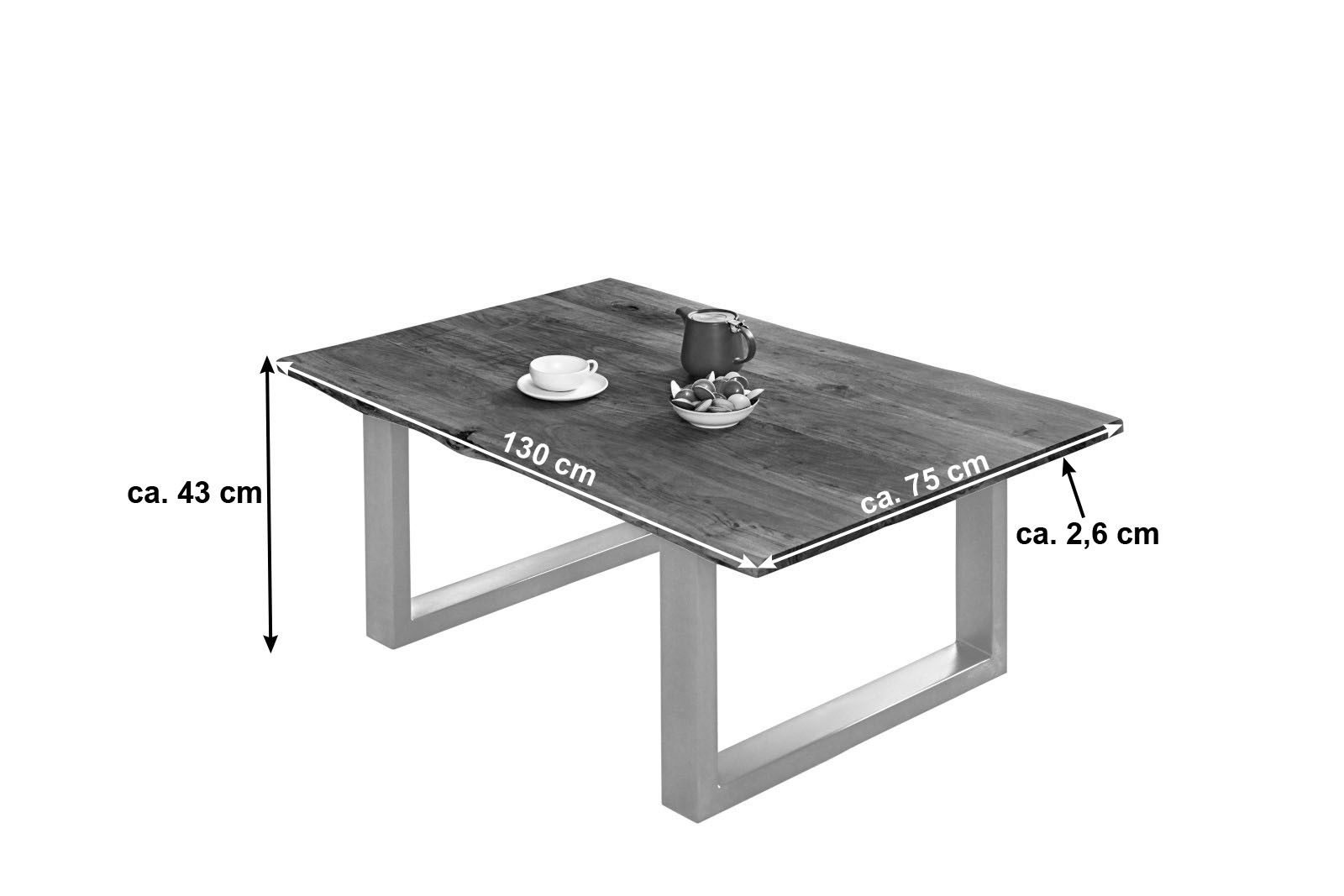 Loreno® Couchtisch Billy, massives Akazienholz, natürliche günstig online kaufen