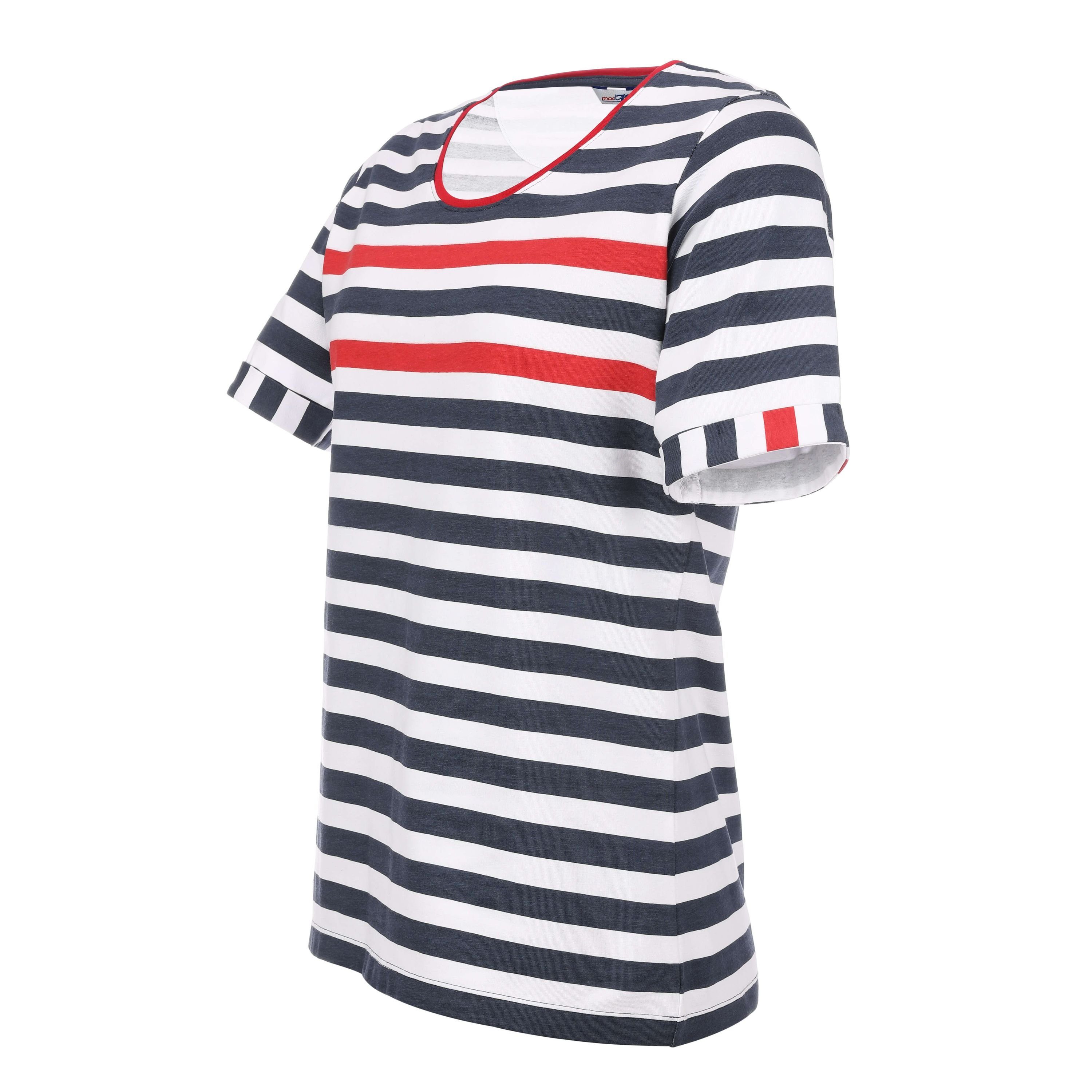 modAS Kurzarmshirt Damen T-Shirt Blockstreifen Maritim günstig online kaufen