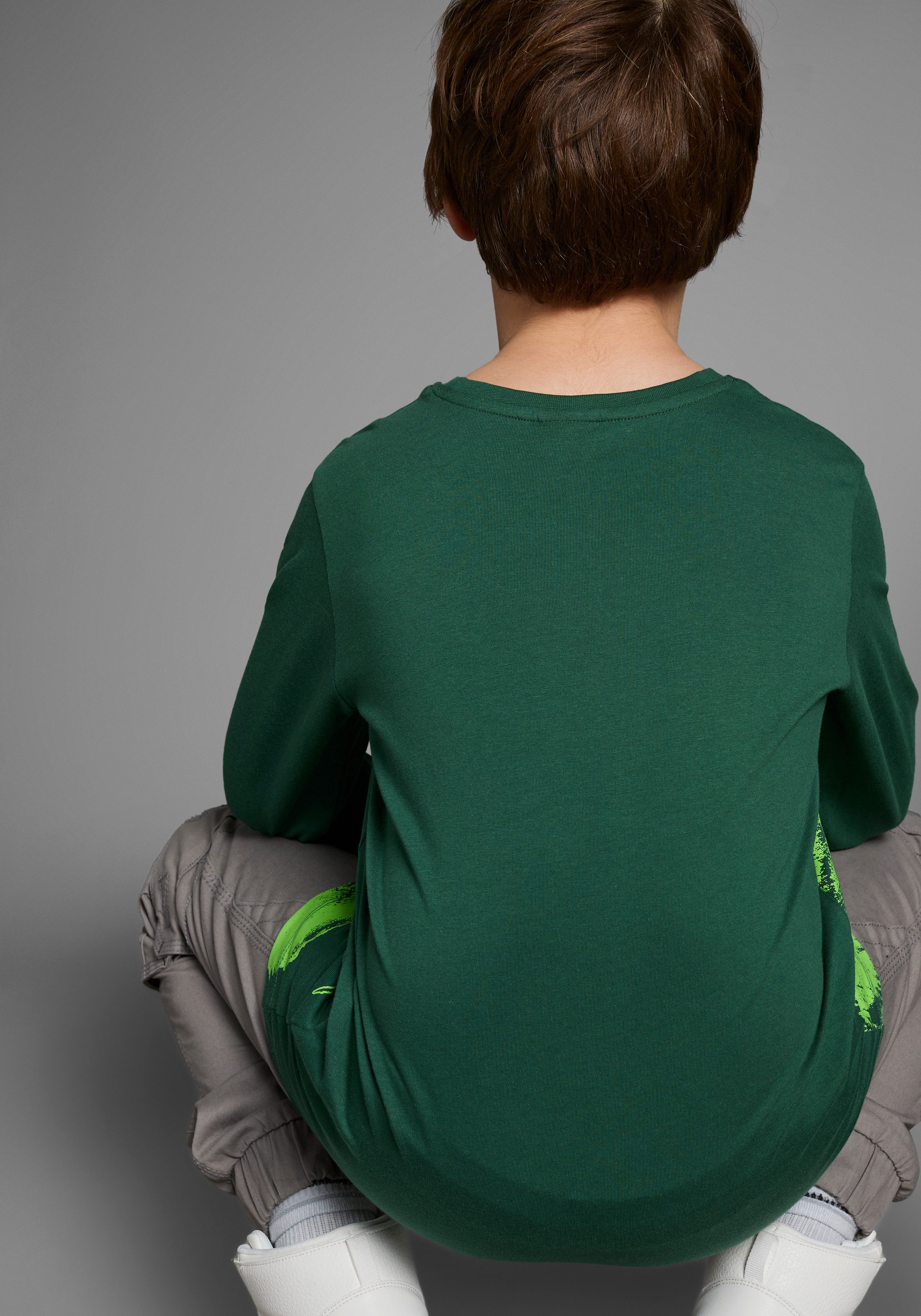 KIDSWORLD Langarmshirt TIGER - Druck Langarm, Basic-Passform, mit trendigem Druck, Rundhalsausschnitt