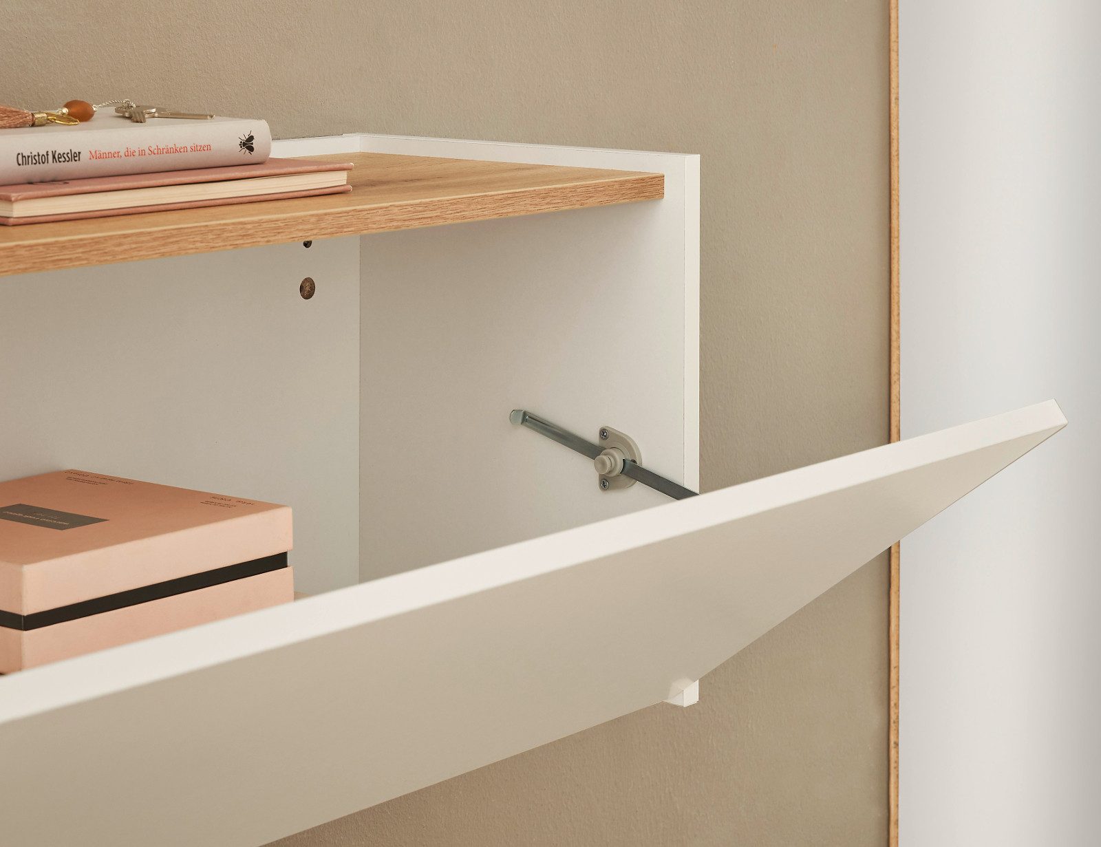 Furn.Design Hängeschrank Center (in weiß und Wotan Eiche, 100 x 35 cm) Flurschrank hängend