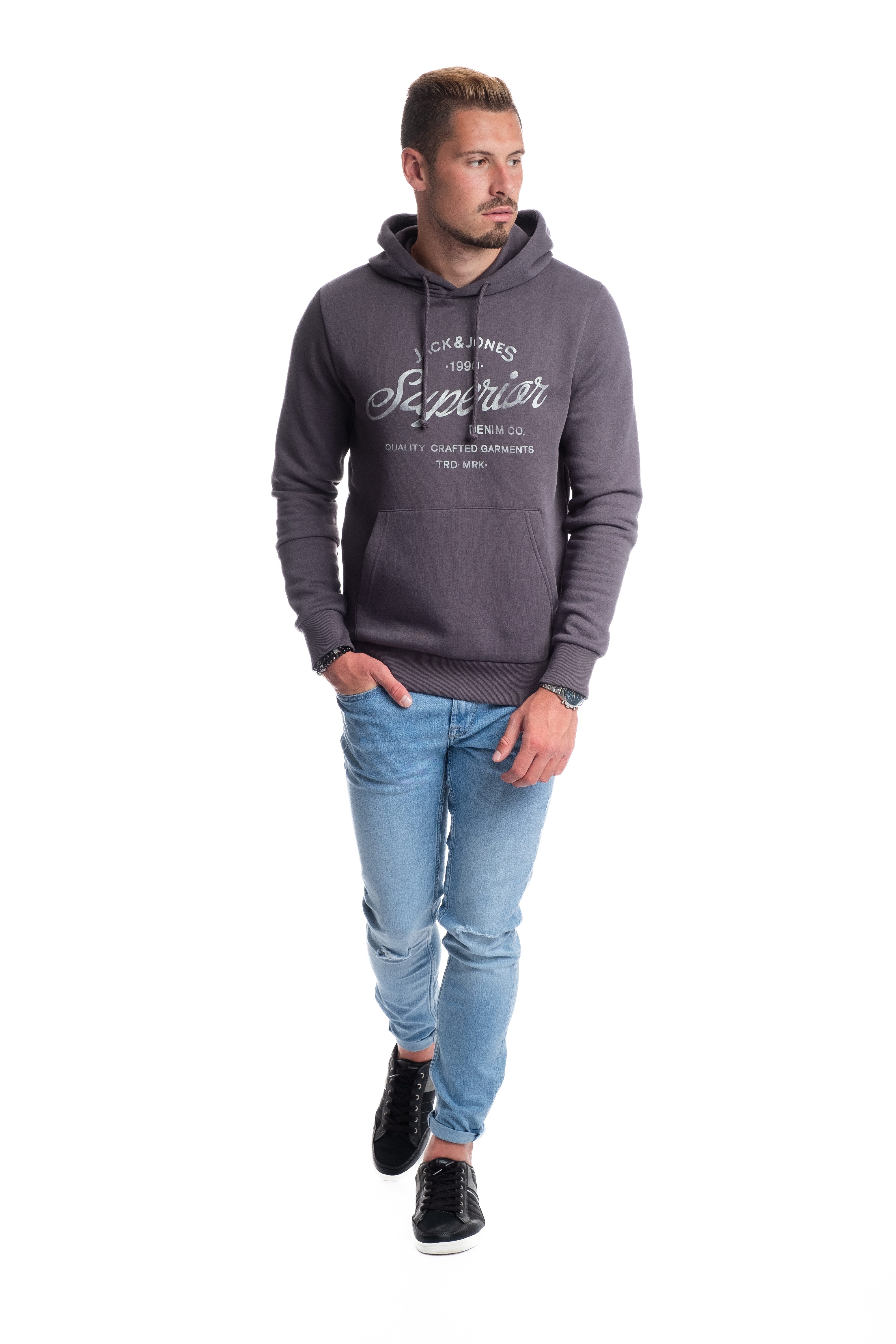 Jack & Jones Hoodie mit Kängurutasche, mit Kapuze, mit Logodruck – Bild 2 von 2