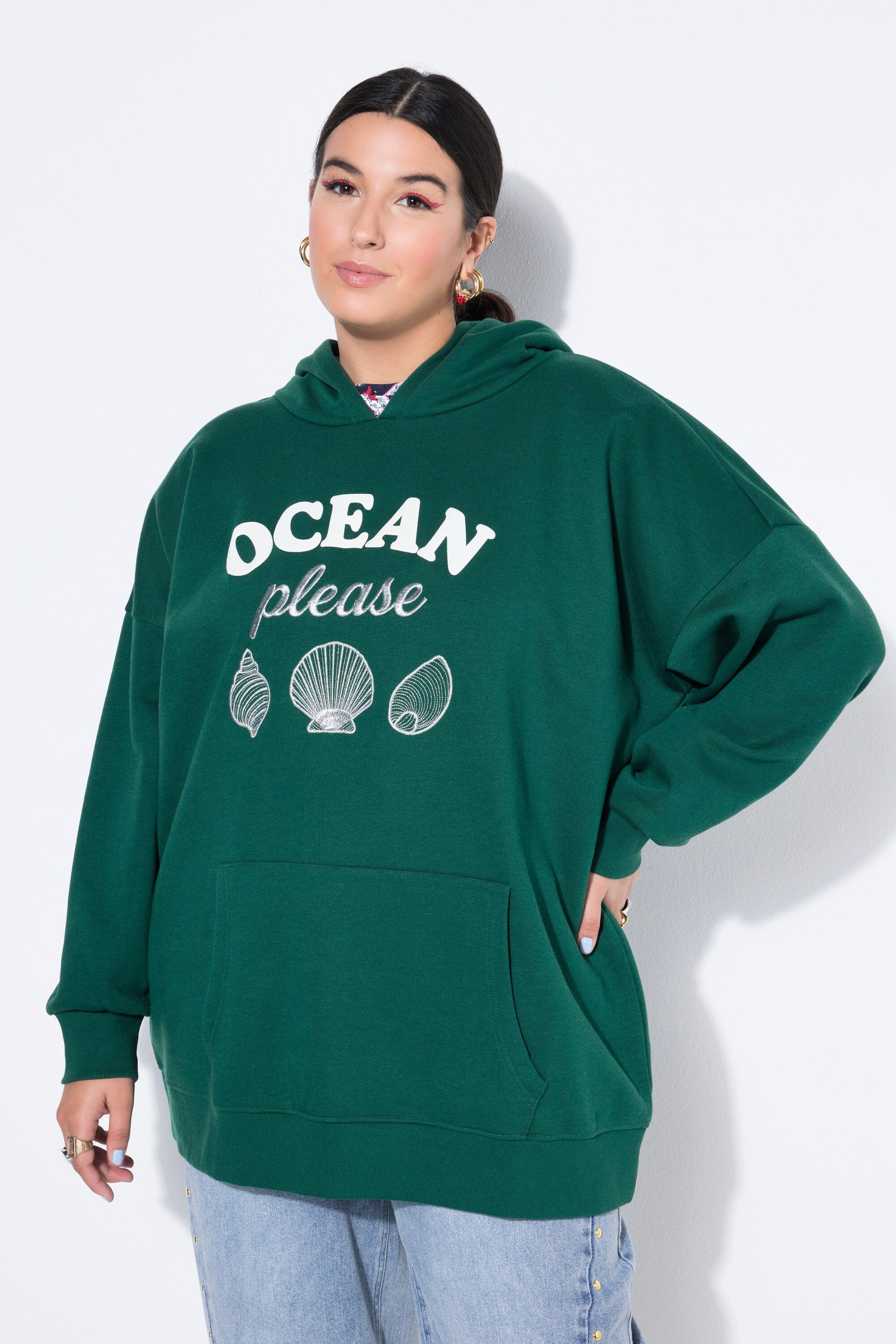 Studio Untold Sweatshirt Hoodie oversized Statement Print Stick Kapuze