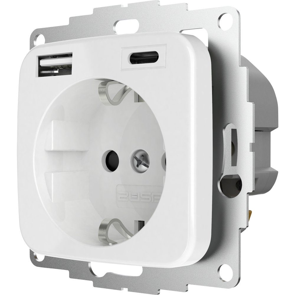 2USB Steckdose 2USB 2U-449368 Schutzkontakt-Steckdose erhöhter Berührungsschutz, mi