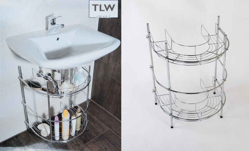 TLW direkt Regal Waschtisch-Regal Badezimmerregal Waschbeckenunterschrank Metallregal B