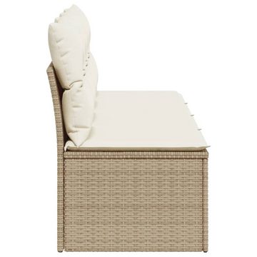 vidaXL Loungesofa Gartensofa mit Kissen 4-Sitzer Beige Poly Rattan