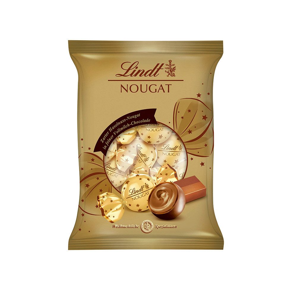 LINDT Schokolade 101g Nougat Kugeln Doppeldreh Schokolade Pralinen Geschenk Weihnachten