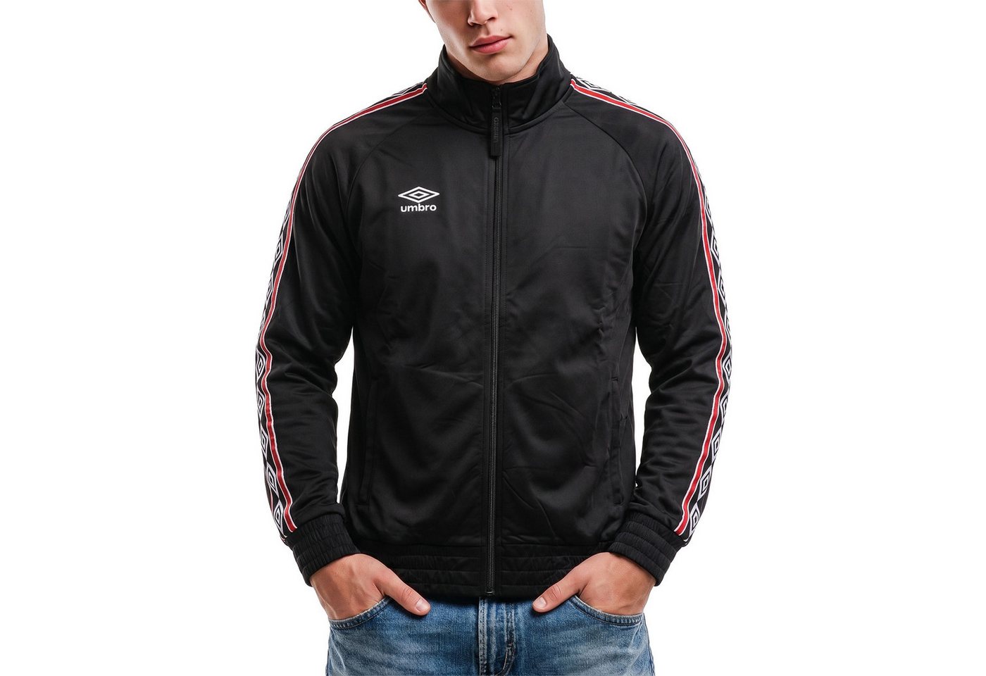 Umbro Trainingsjacke Jacke Umbro Taped Markante Seitenstreifen mit Logo-Print, Ansicht 1