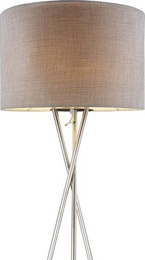Globo Stehlampe Stehlampe Wohnzimmer E27 Stehleuchte modern grau Textil Dreibein