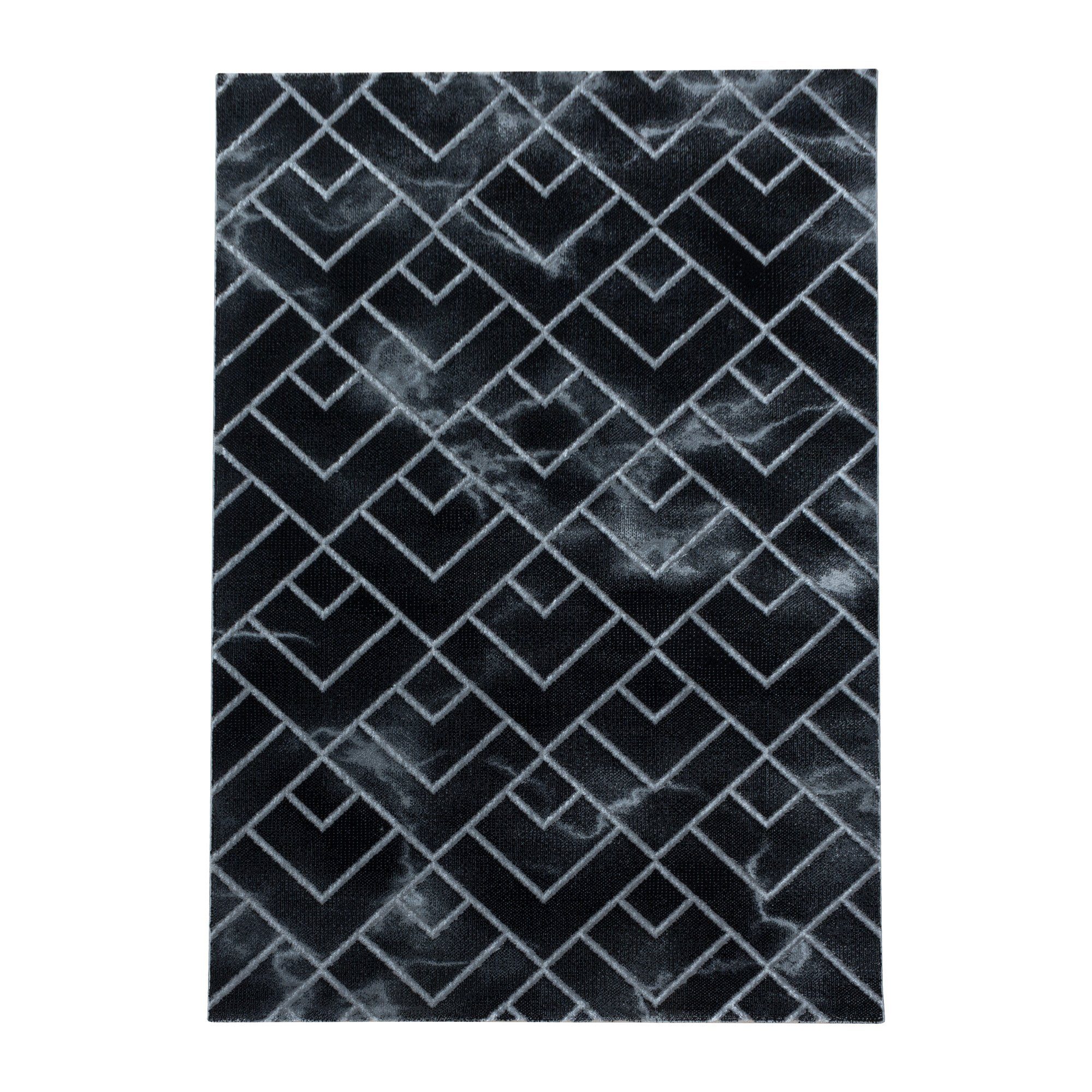 Stil mm, 12 Design, Höhe: Teppich Kurzflor Marmor Skandinavische Teppich Wohnzimmer Läufer, HomebyHome, Design Marmor