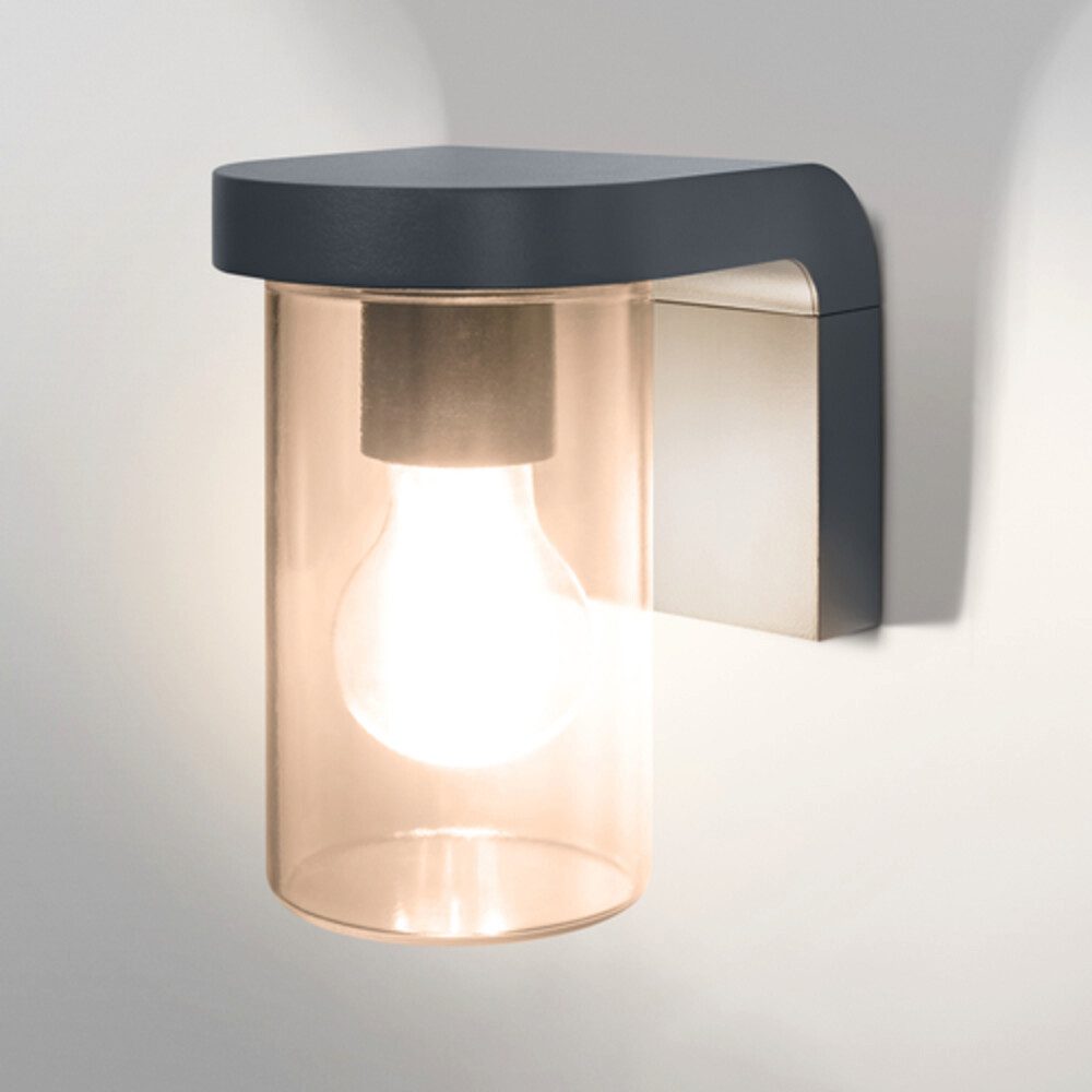 Ledvance Außen-Wandleuchte Aluminum, E27, IP44, wassergeschützt, G, L125mm, wassergeschützt