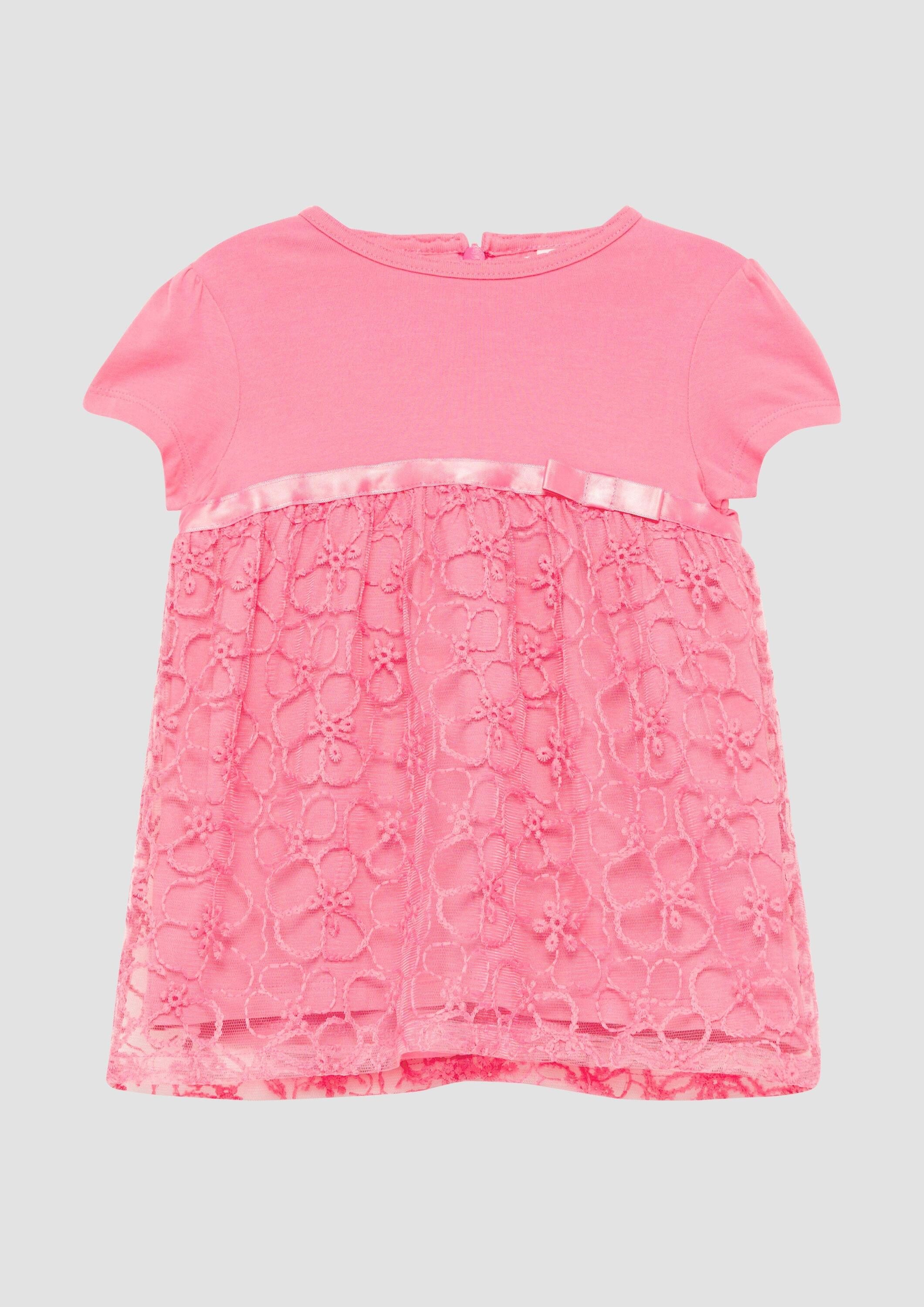 s.Oliver Minikleid Kleid Ausgestelltes Kleid mit Puffärmeln und floralem Muster