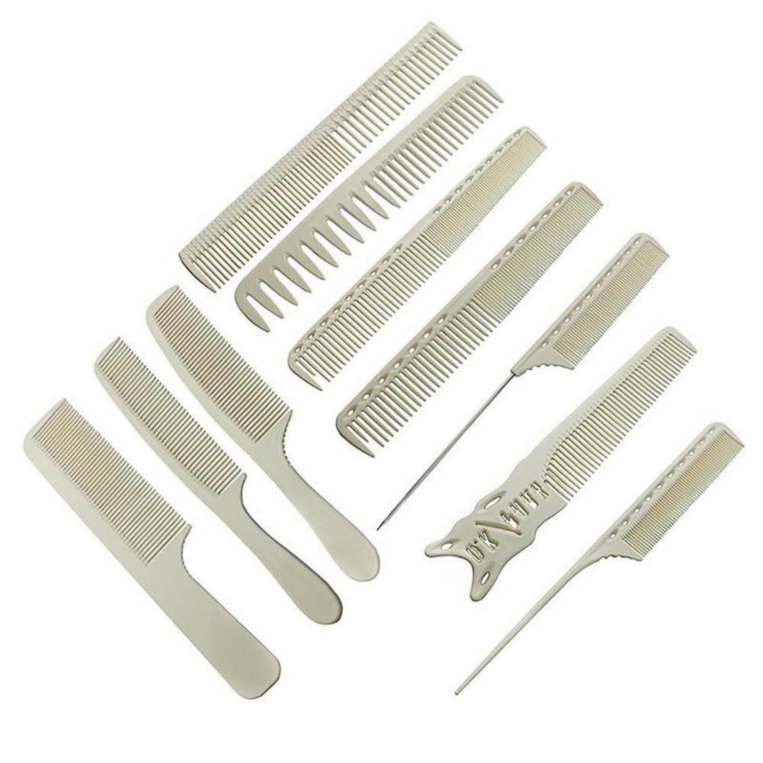 LuxusKollektion Schneidekamm Professioneller weißer/schwarzer Carbon Kamm Set 8-tlg. Hitzebeständig