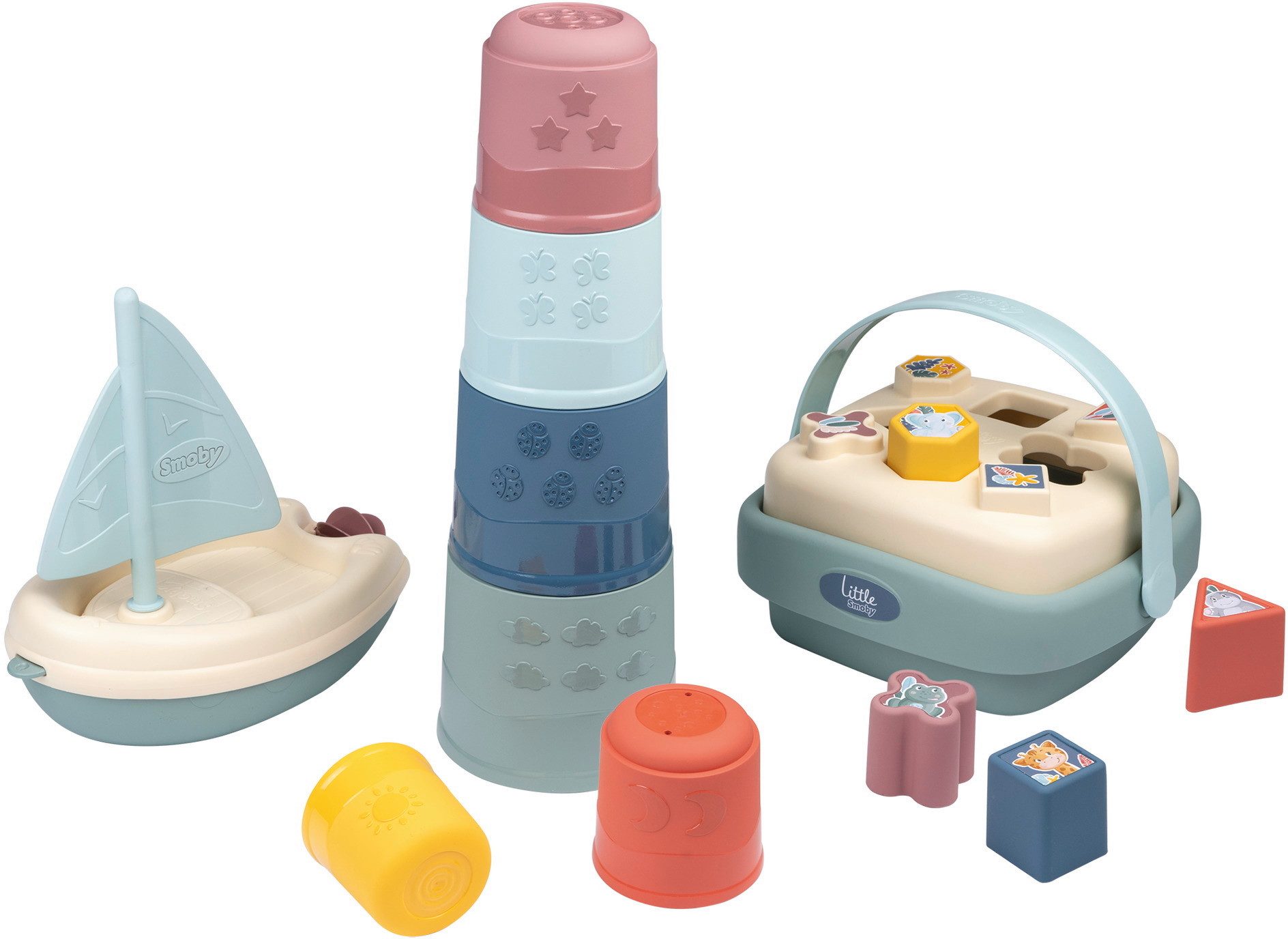Lernspielzeug Smoby Little Smoby Set Segelboot, Magic Tower und Formensteckspiel 760