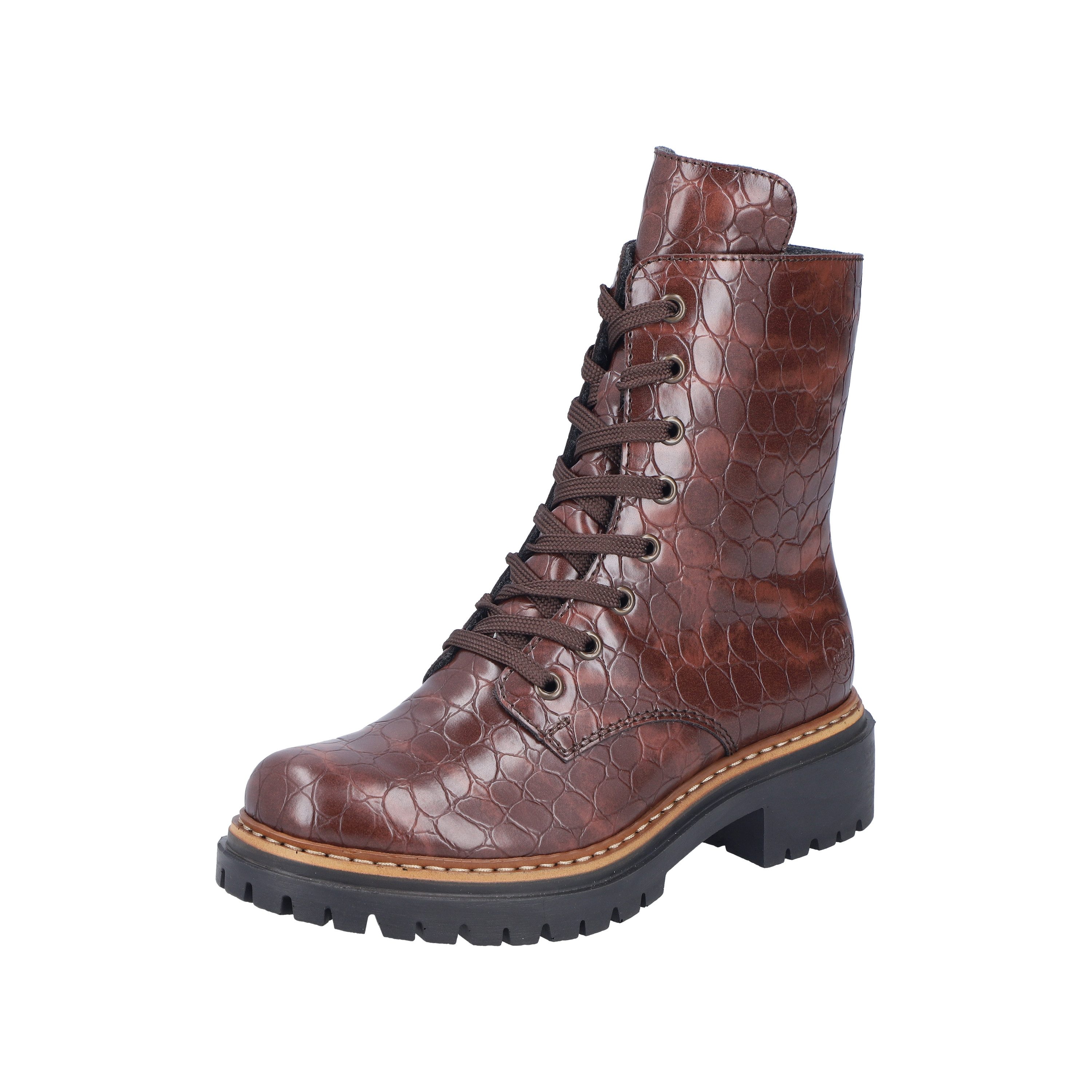 Rieker Schnürboots Schnürstiefelette, Profilsohle, in veganer Verarbeitung