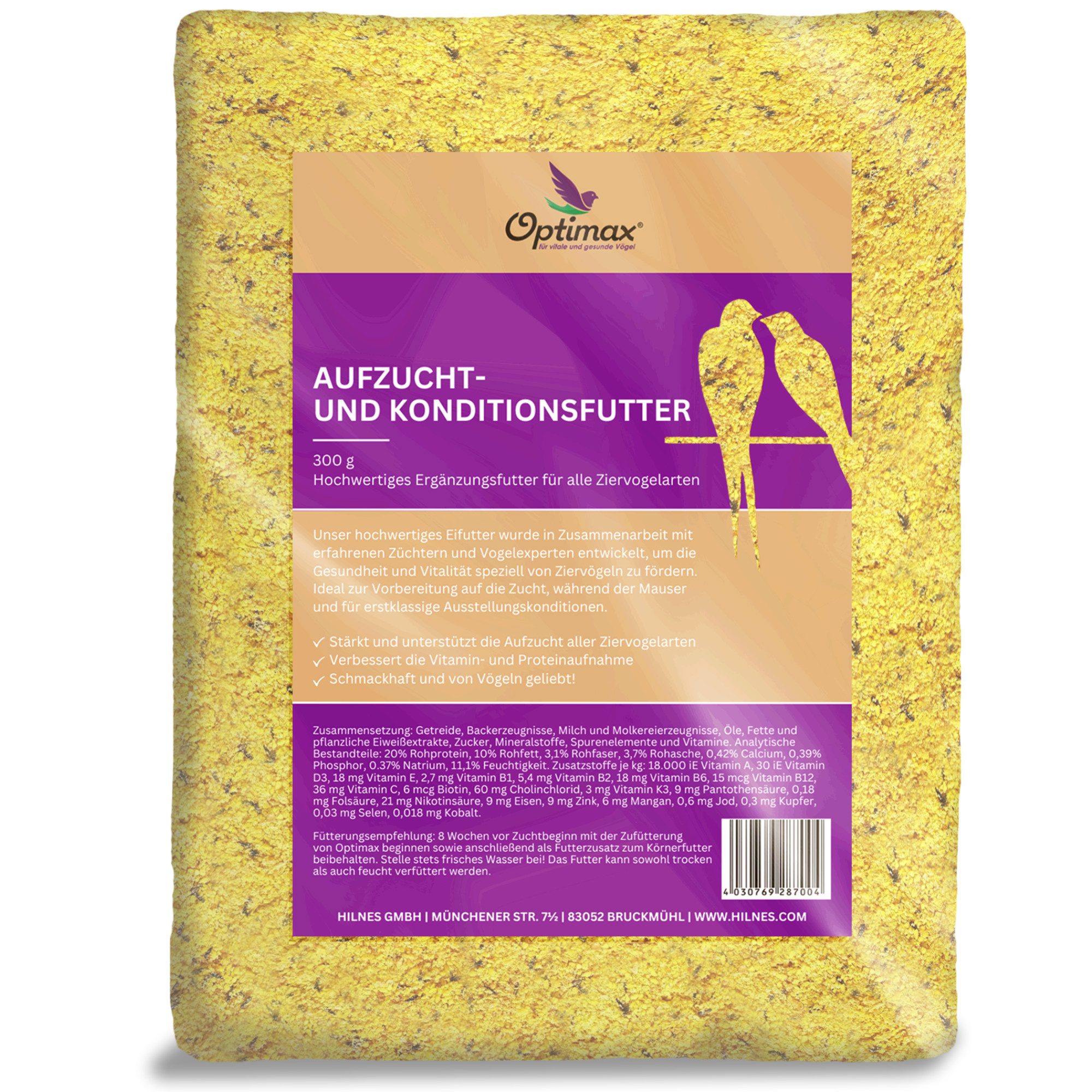 Optimax Kondition- und Aufzuchtfutter für Vögel - Eifutter für alle Ziervögel, Ergänzungsfutter für: Ziervogel