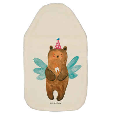 Mr. & Mrs. Panda Wärmflasche Bär Zahnfee - Weiß - Geschenk, Teddybär, Kinderwärmflasche, Erster Za, (1-tlg), Flauschiger Bezug