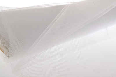 magic-man1001 Stoff Tüllstoff - 10 m weißer Tüll Stoff auf Rolle in 150 cm Breite - Tüll Stoff weiß, Tüll, Tüllstoff, Dekostoff
