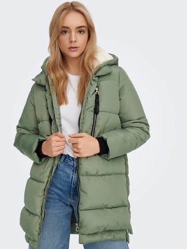 Kapuze spray PUFFER ONLY mit ONLNORA COAT LONG Steppmantel sea