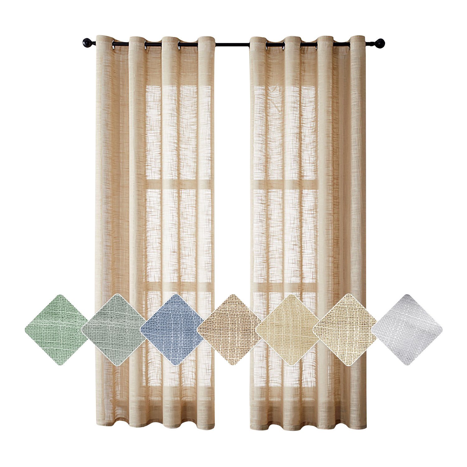 BYSURE Gardine, Ösen (2 St), transparent, günstig online kaufen