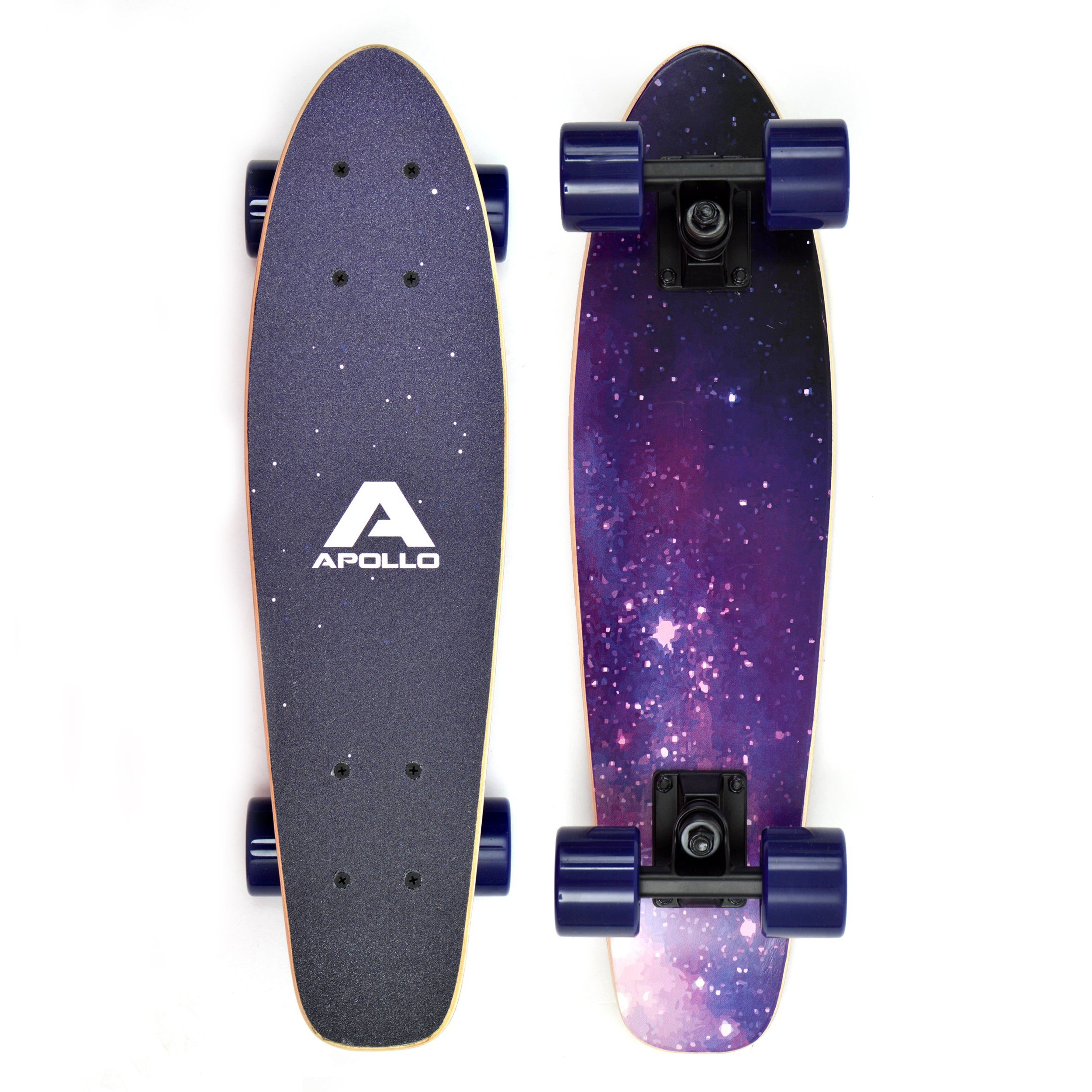 Apollo hochwertiger Blue 22", Classic Verarbeitung Miniskateboard Nebula Fancyboard kompakt mit